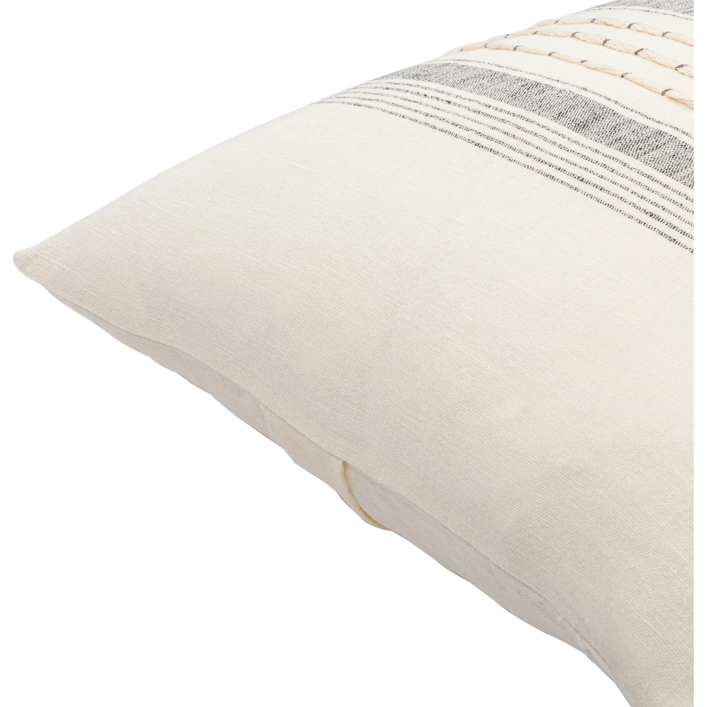 Linen Stripe Embellished Pillow - 33448 - Image 3