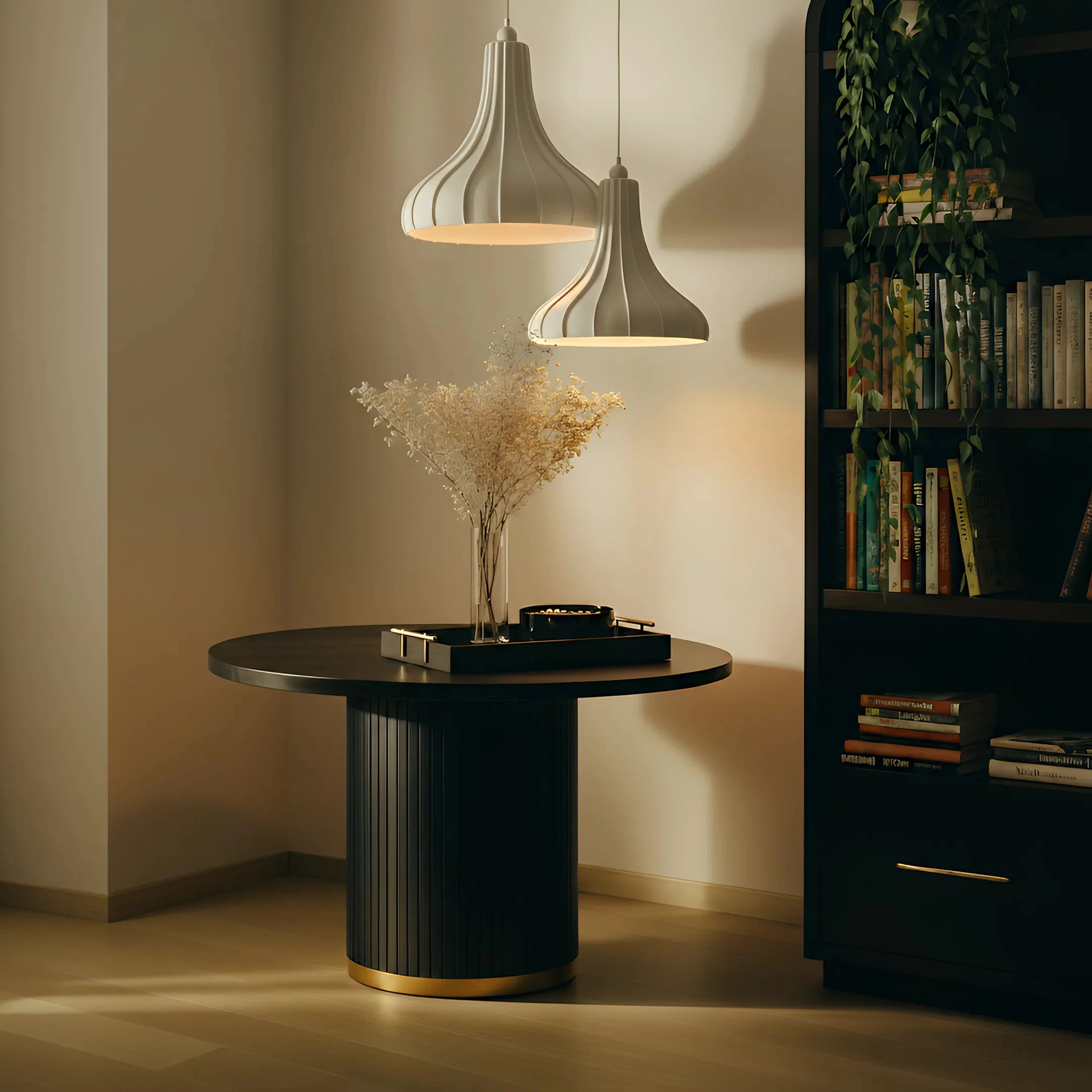 Looma Off White Cotton Mache Pendant Lamp - Image 3