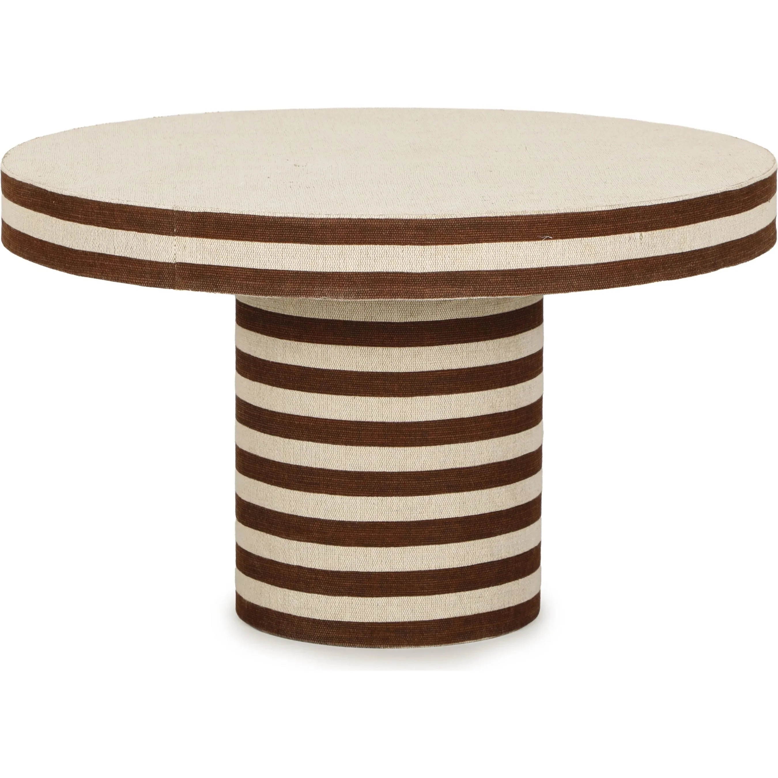 Lyra Natural Striped Cotton Jute Designer Coffee Table