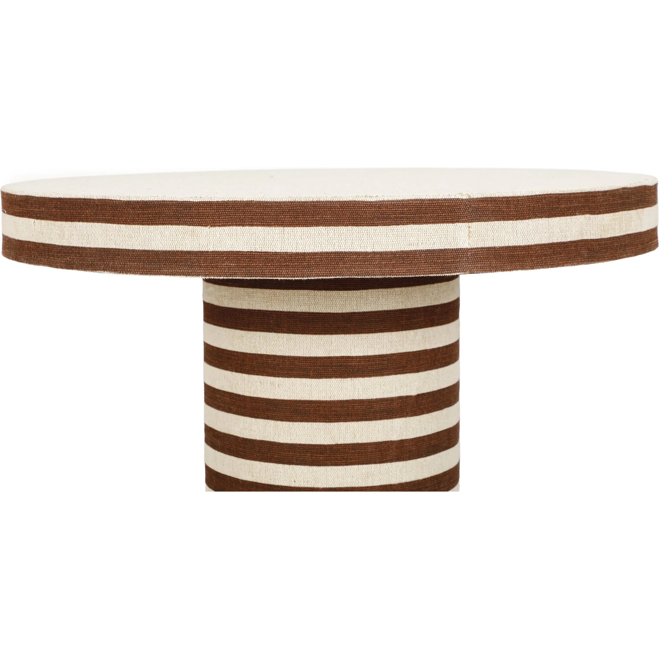 Lyra Natural Striped Cotton Jute Designer Coffee Table - Image 2