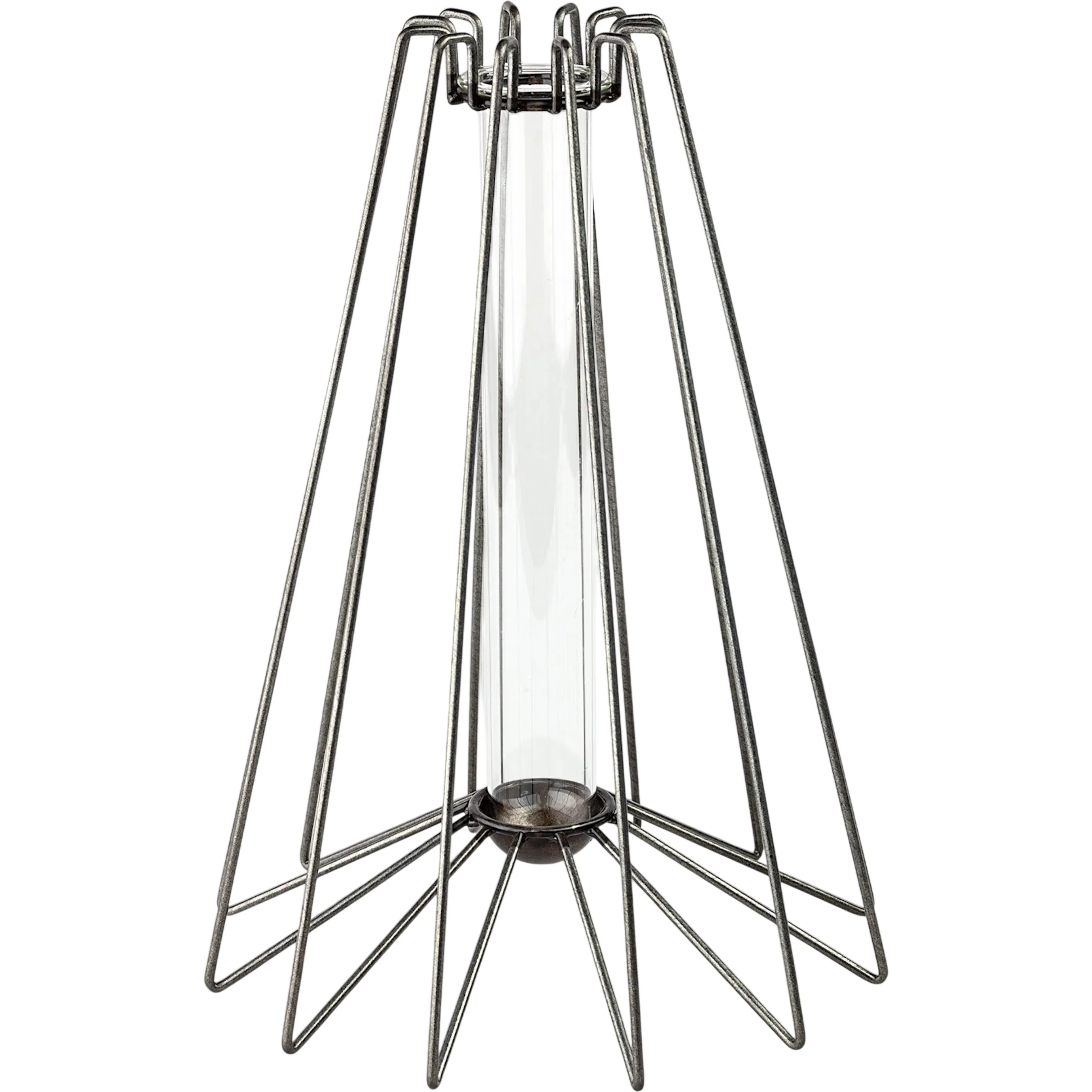 Madeline II Gunmetal Gray Metal Glass Test Tube Vase