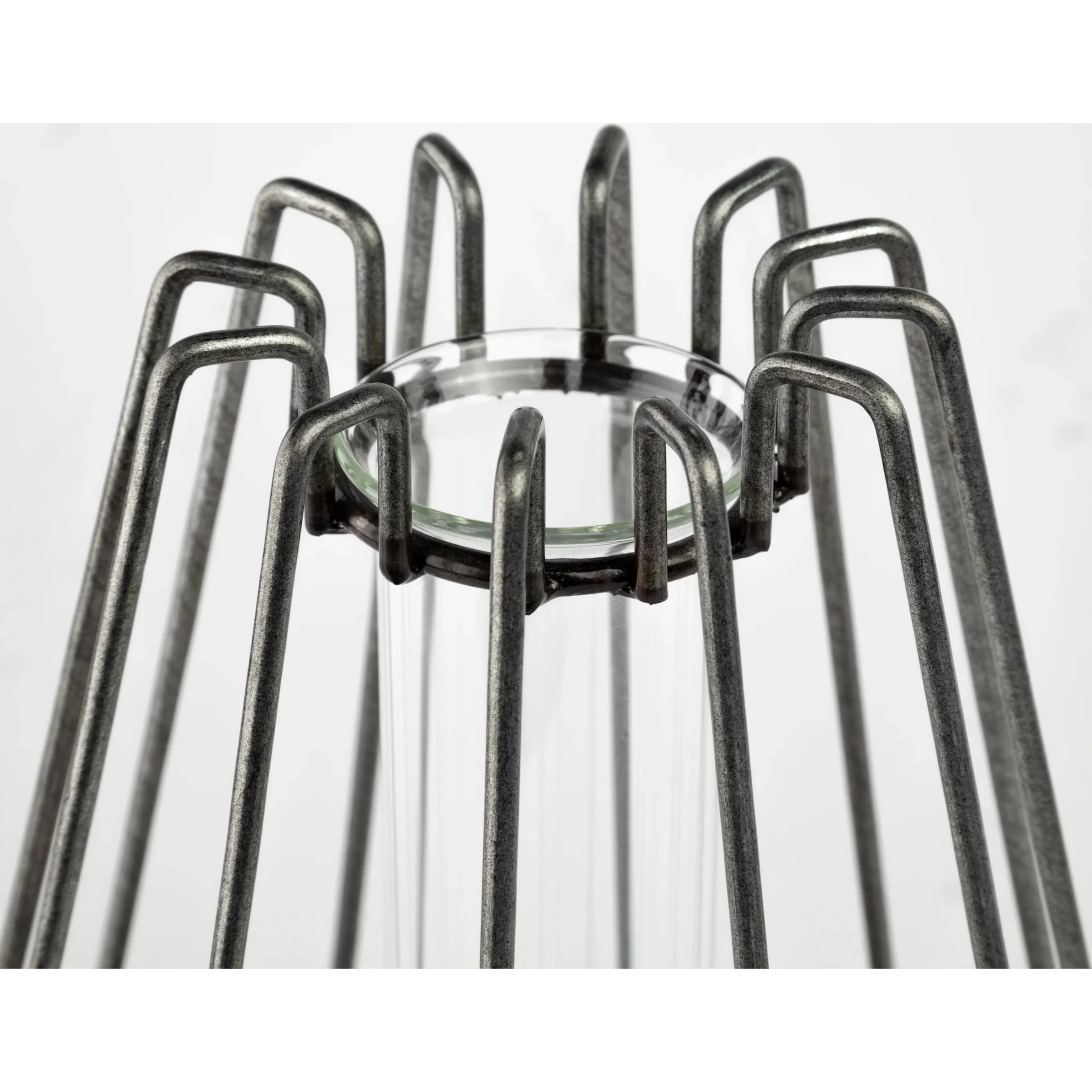 Madeline II Gunmetal Gray Metal Glass Test Tube Vase - Image 3