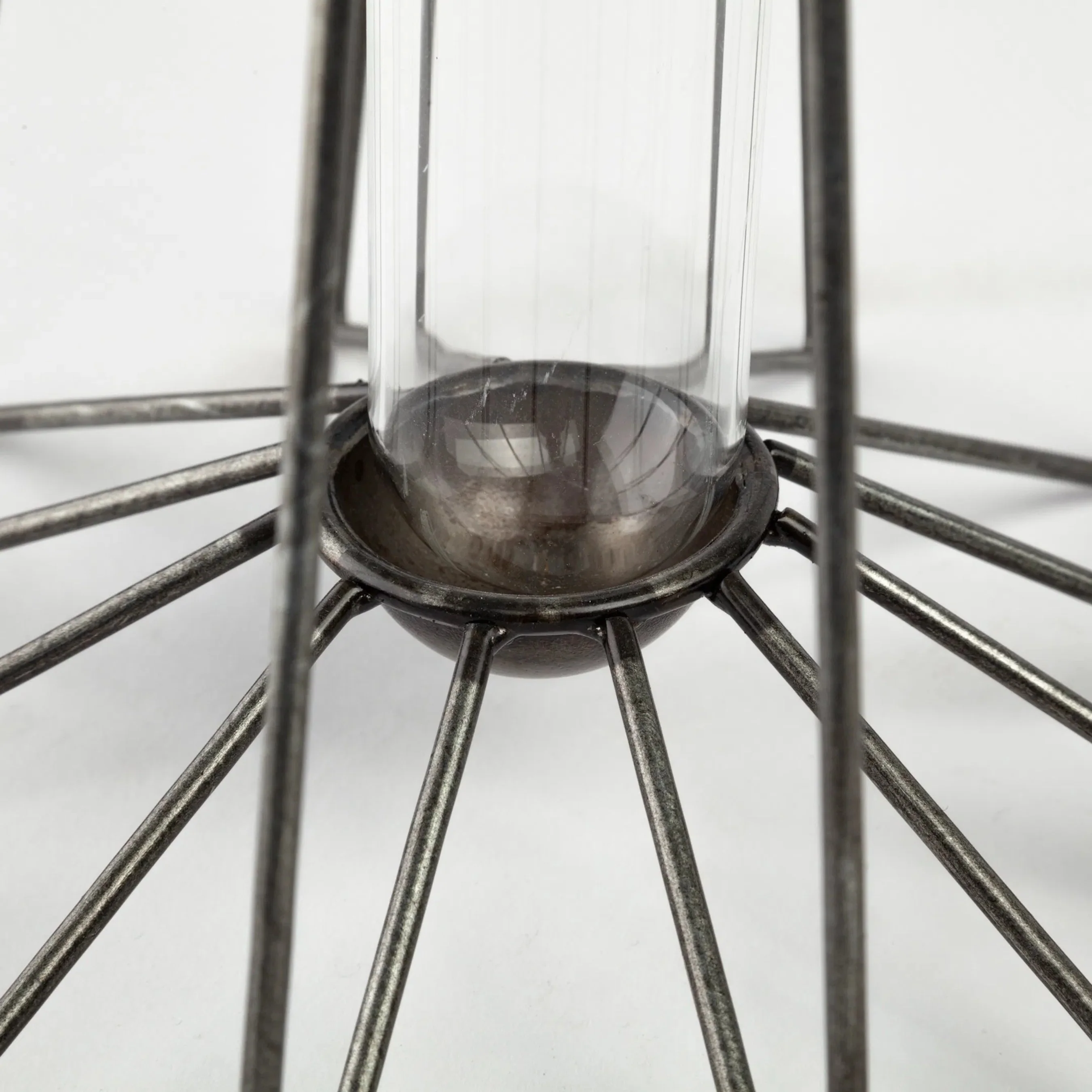 Madeline II Gunmetal Gray Metal Glass Test Tube Vase - Image 4