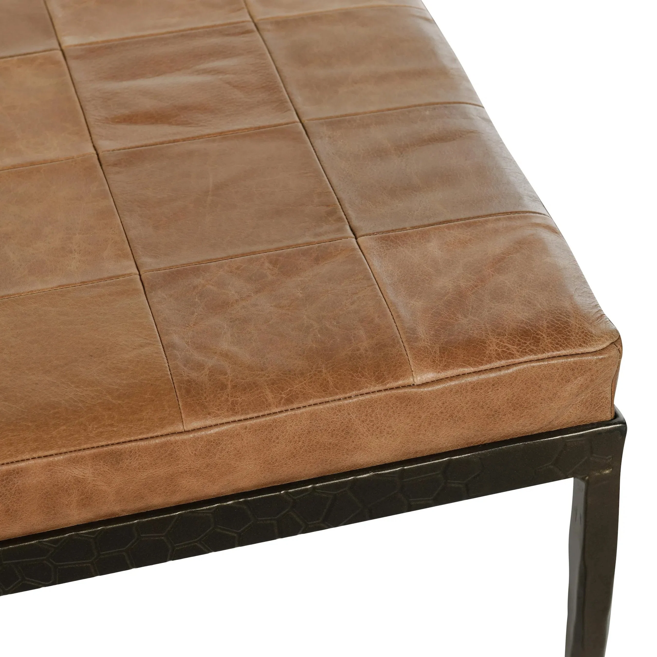 Malo 28" Top Grain Leather Ottoman Bench - Image 12