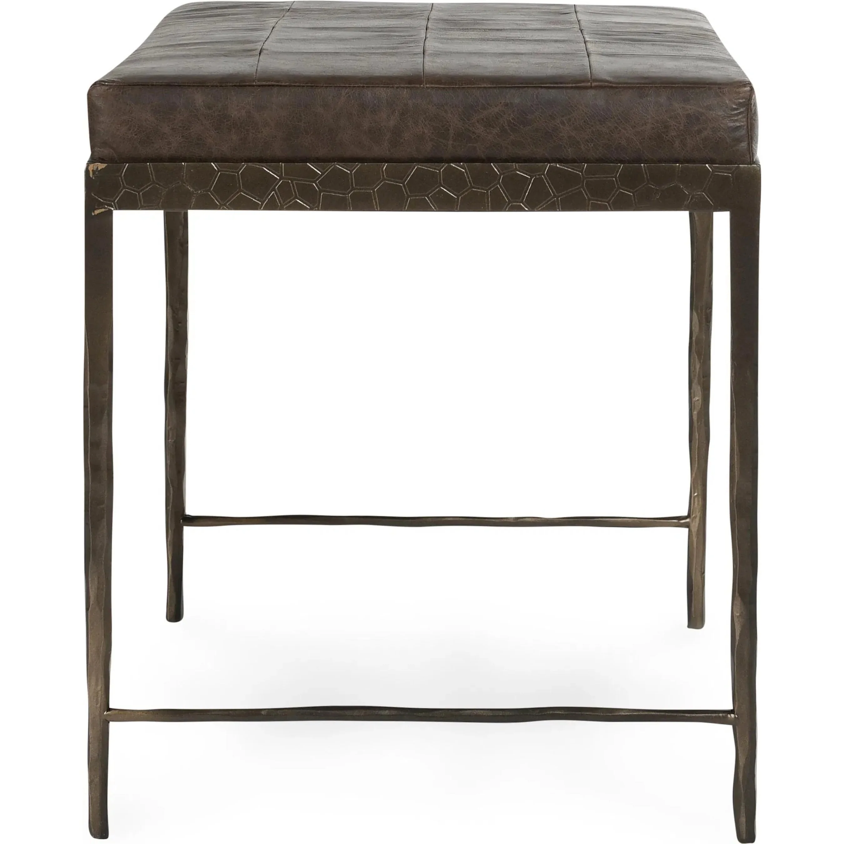 Malo 28" Top Grain Leather Ottoman Bench - Image 8