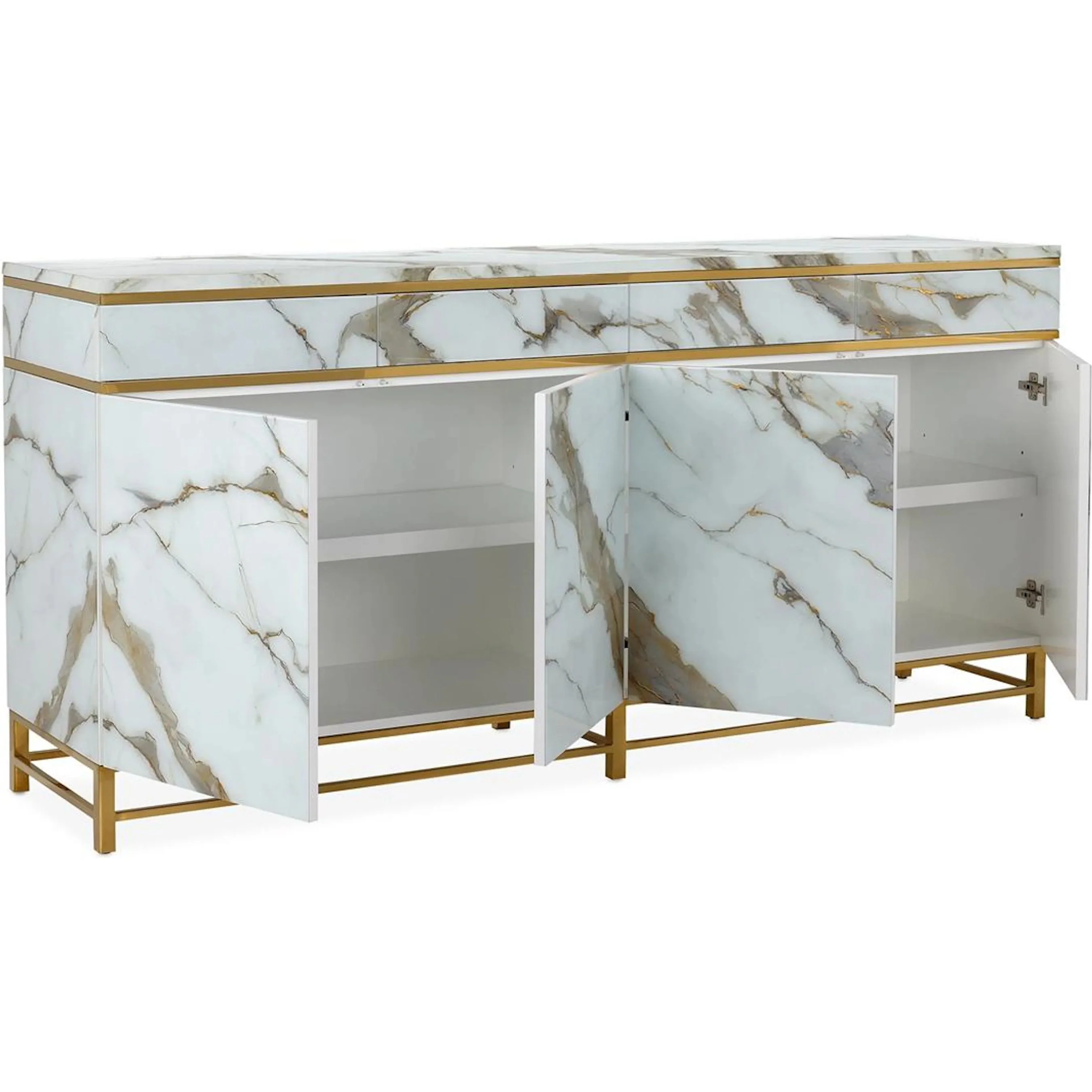 Marbled Four-Door Sideboard - Image 2