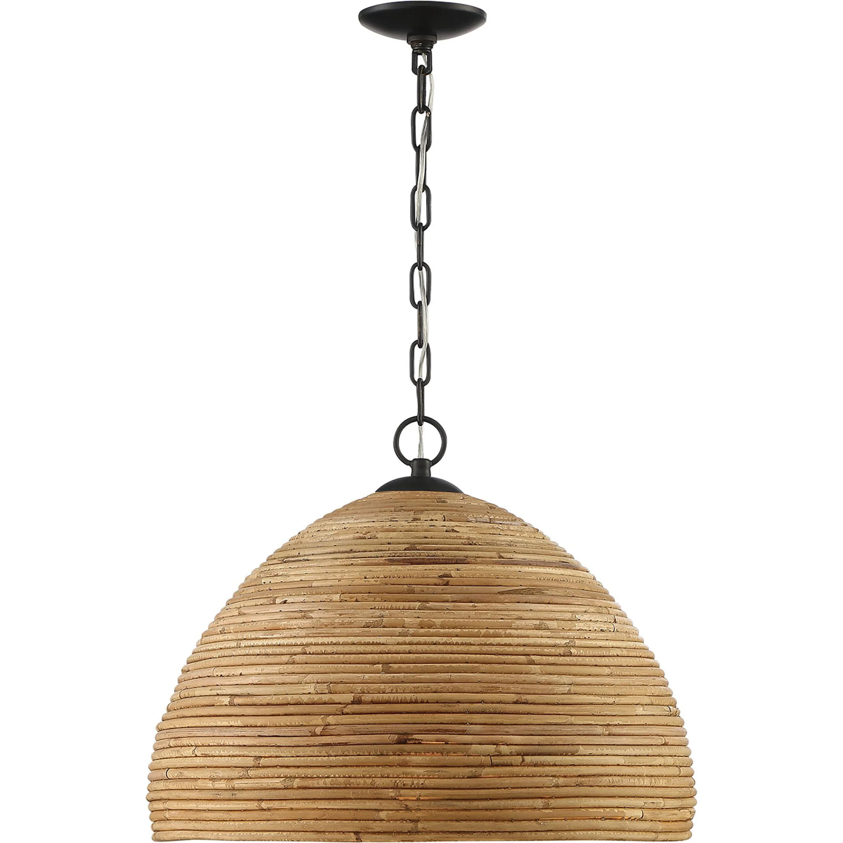 Marigot Rattan Single-Light Dome Pendant