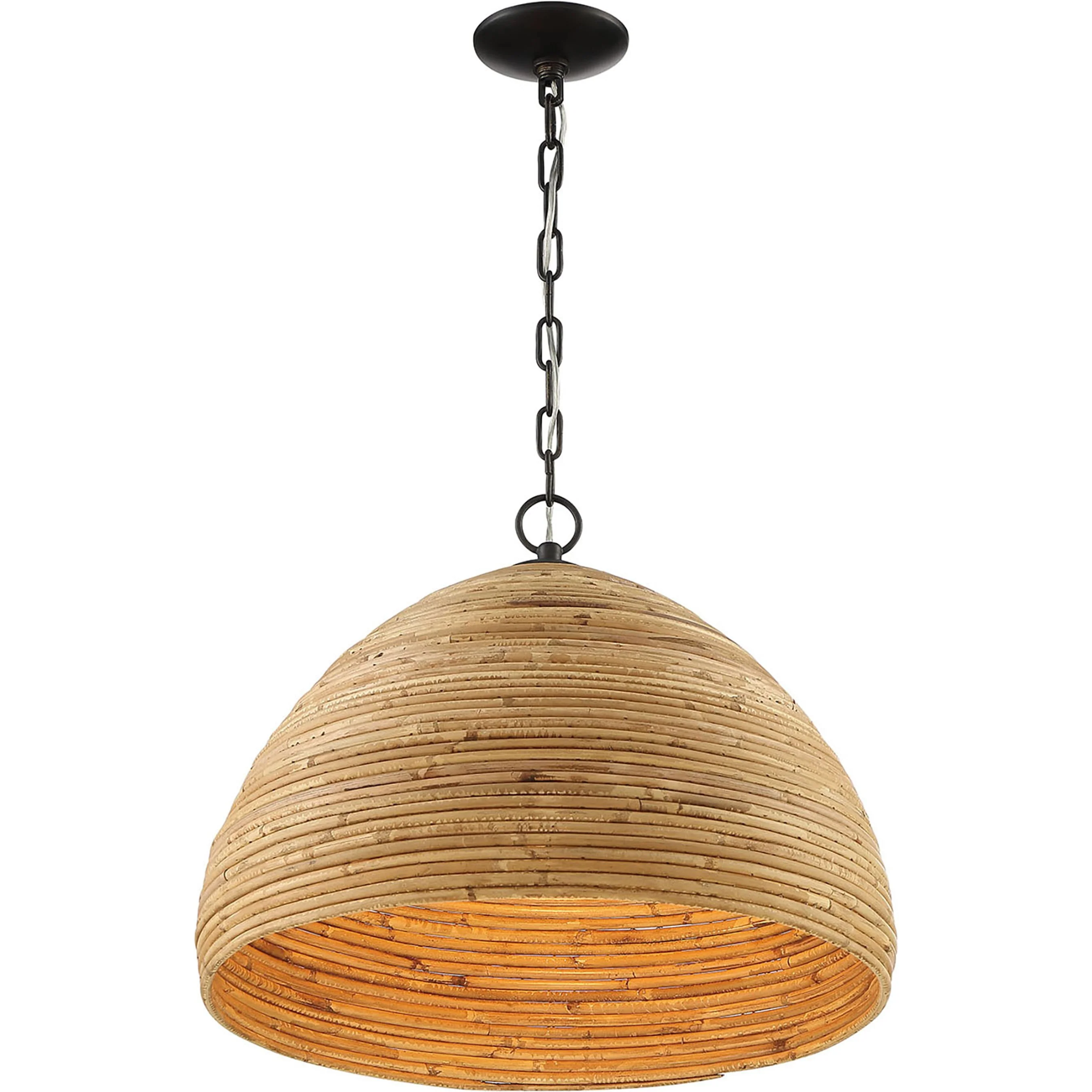 Marigot Rattan Single-Light Dome Pendant - Image 2
