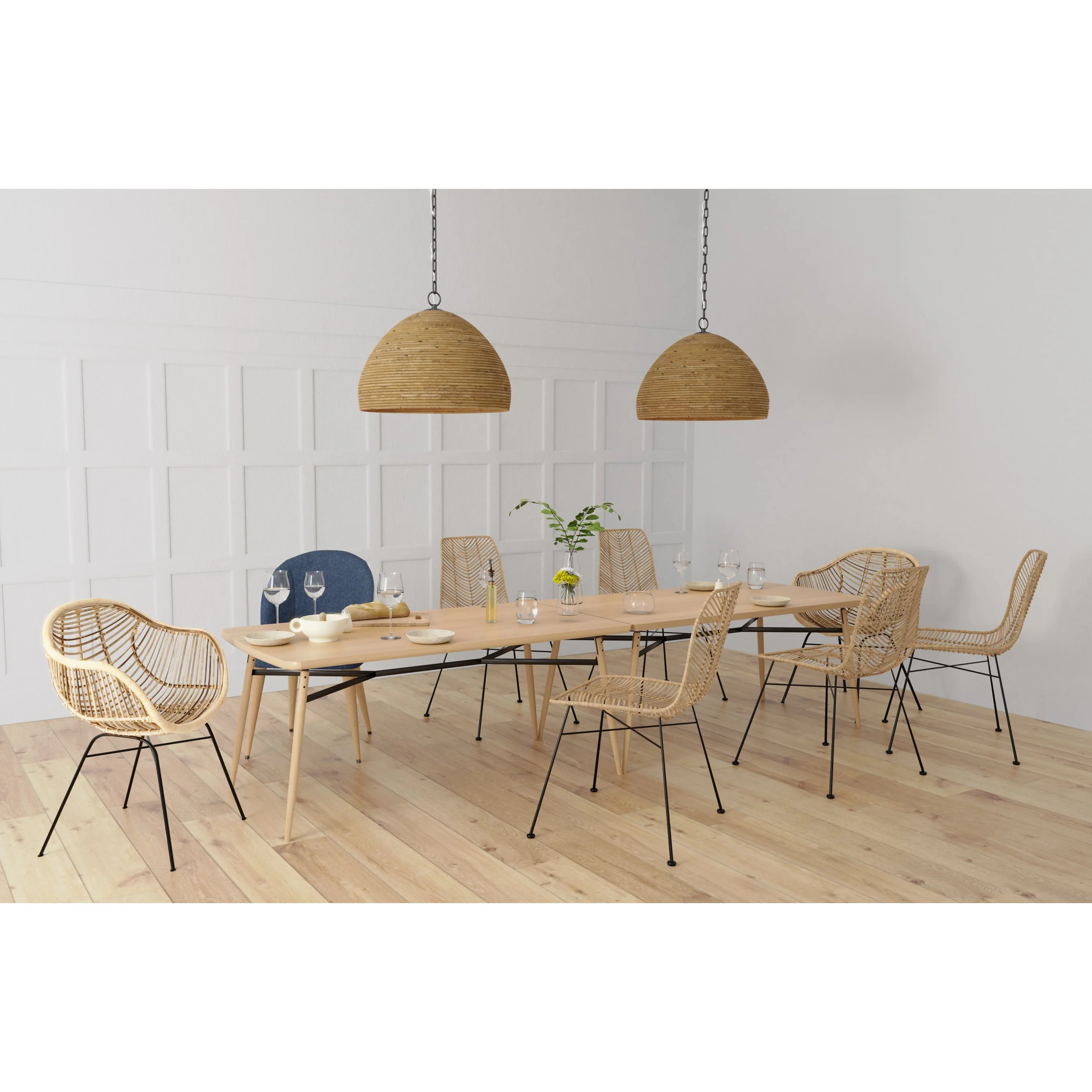 Marigot Rattan Single-Light Dome Pendant - Image 5