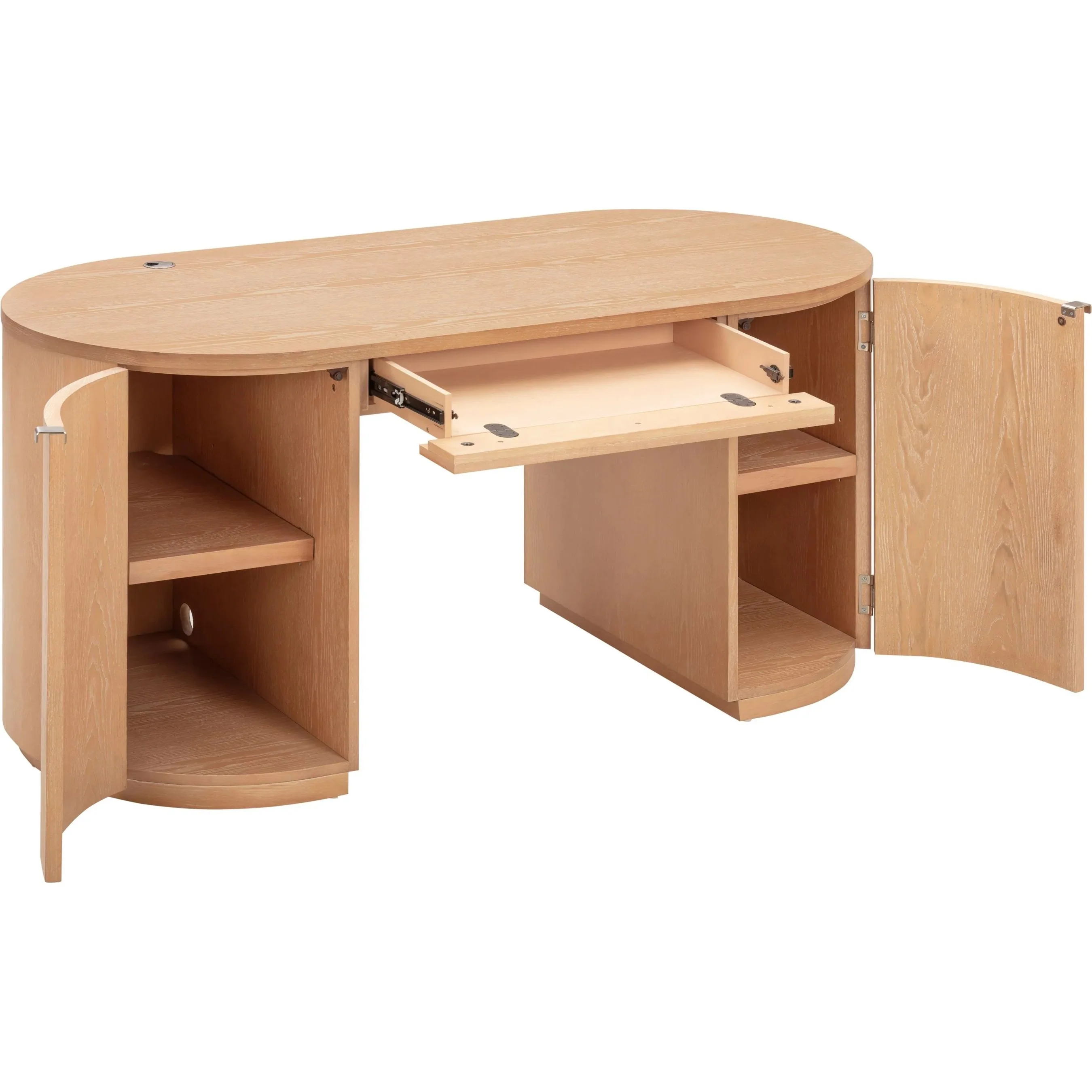 Marlow Wood Executive Desk With Storage - Image 12