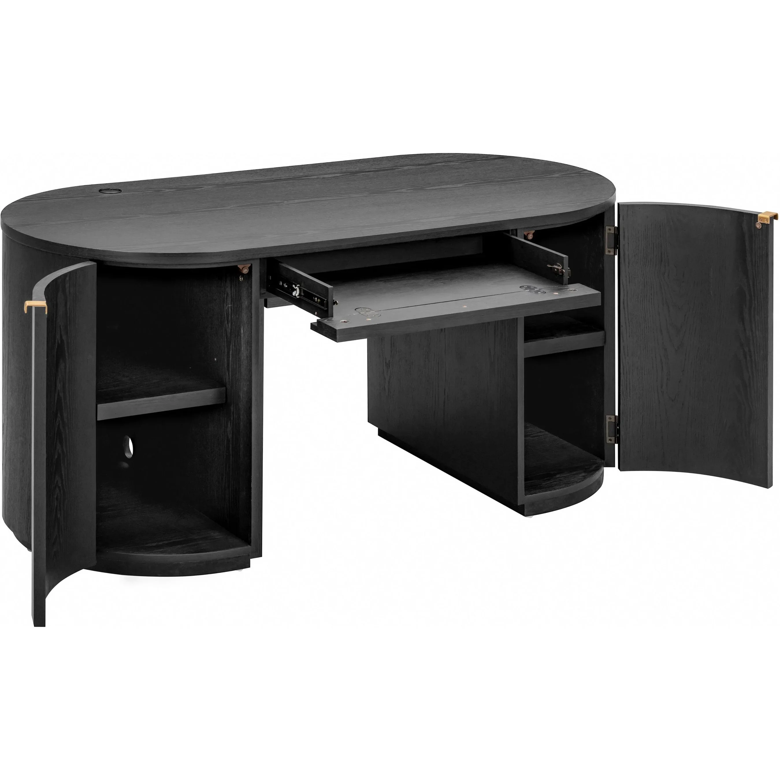 Marlow Wood Executive Desk With Storage - Image 14