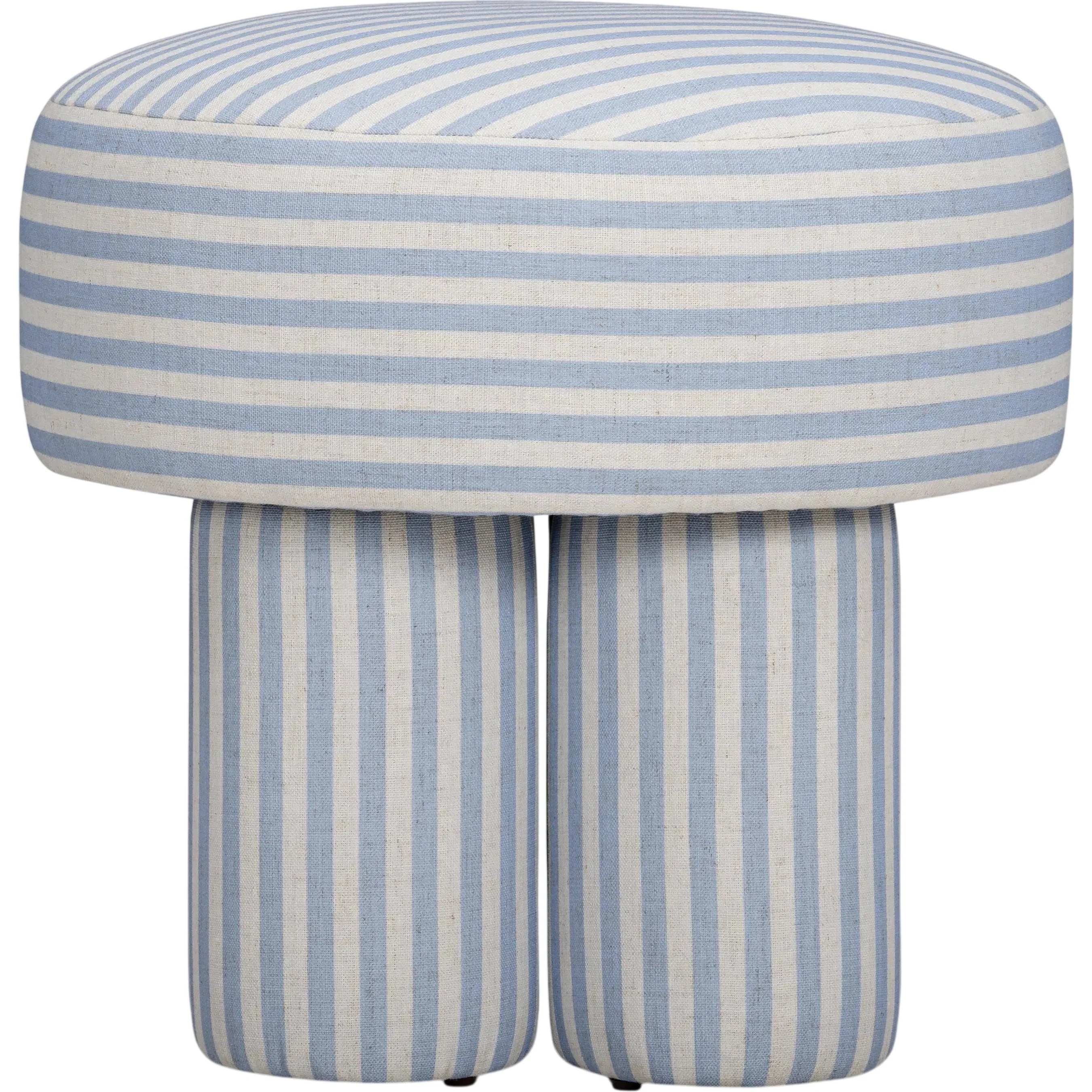 Masha Striped Performance Linen Accent Stool