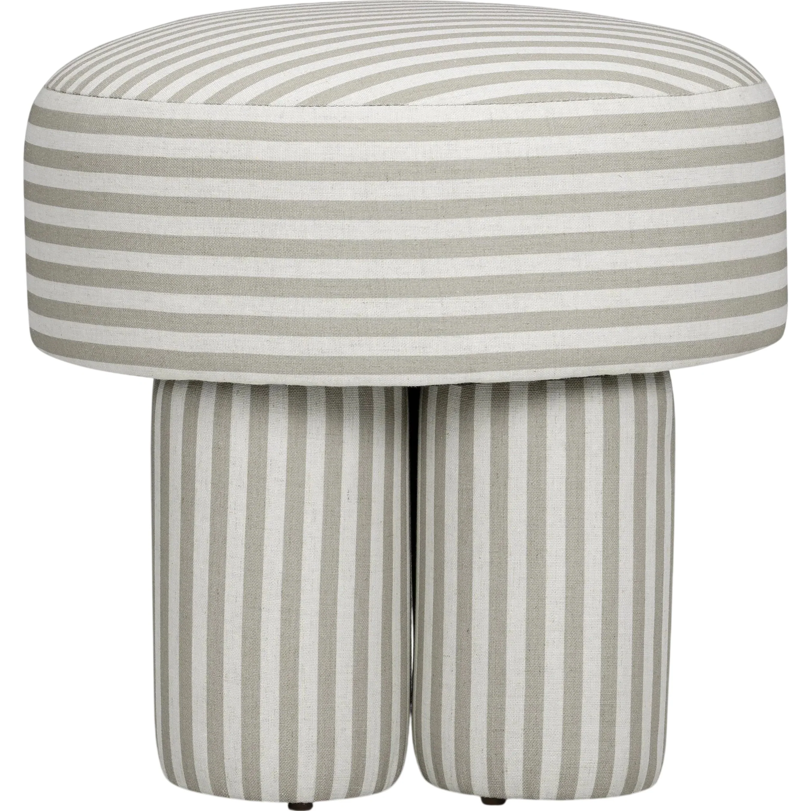 Masha Striped Performance Linen Accent Stool - Image 2