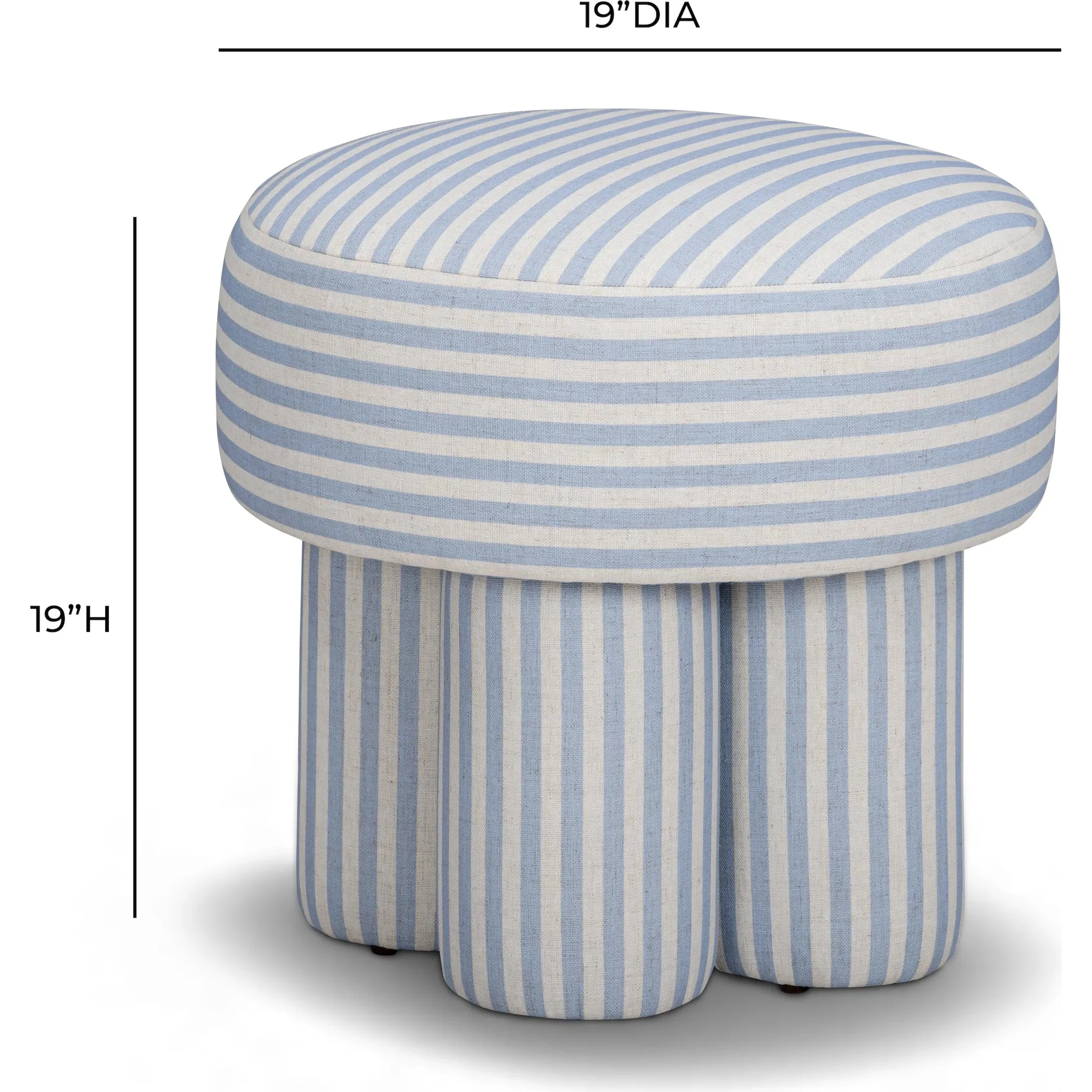 Masha Striped Performance Linen Accent Stool - Image 3