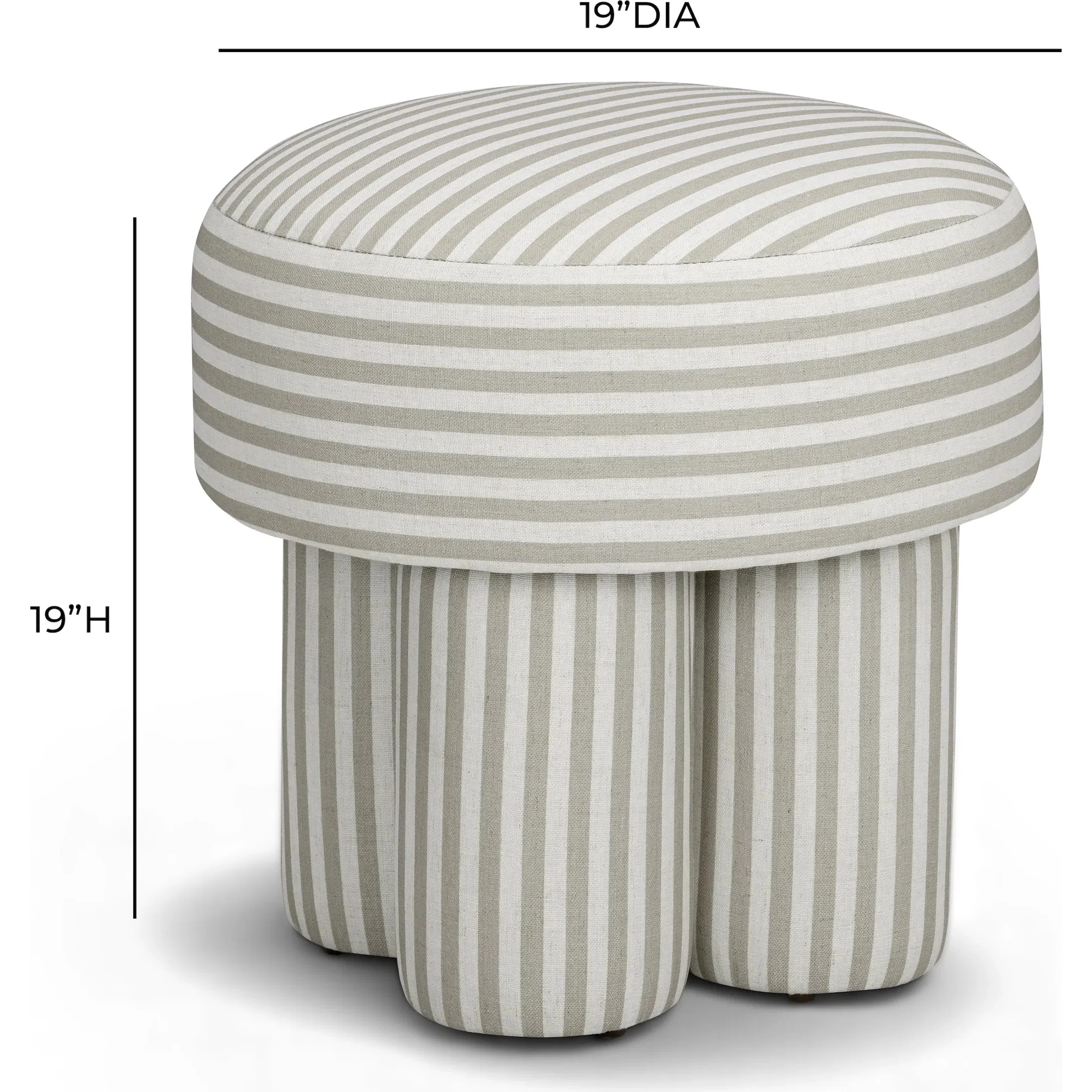 Masha Striped Performance Linen Accent Stool - Image 4