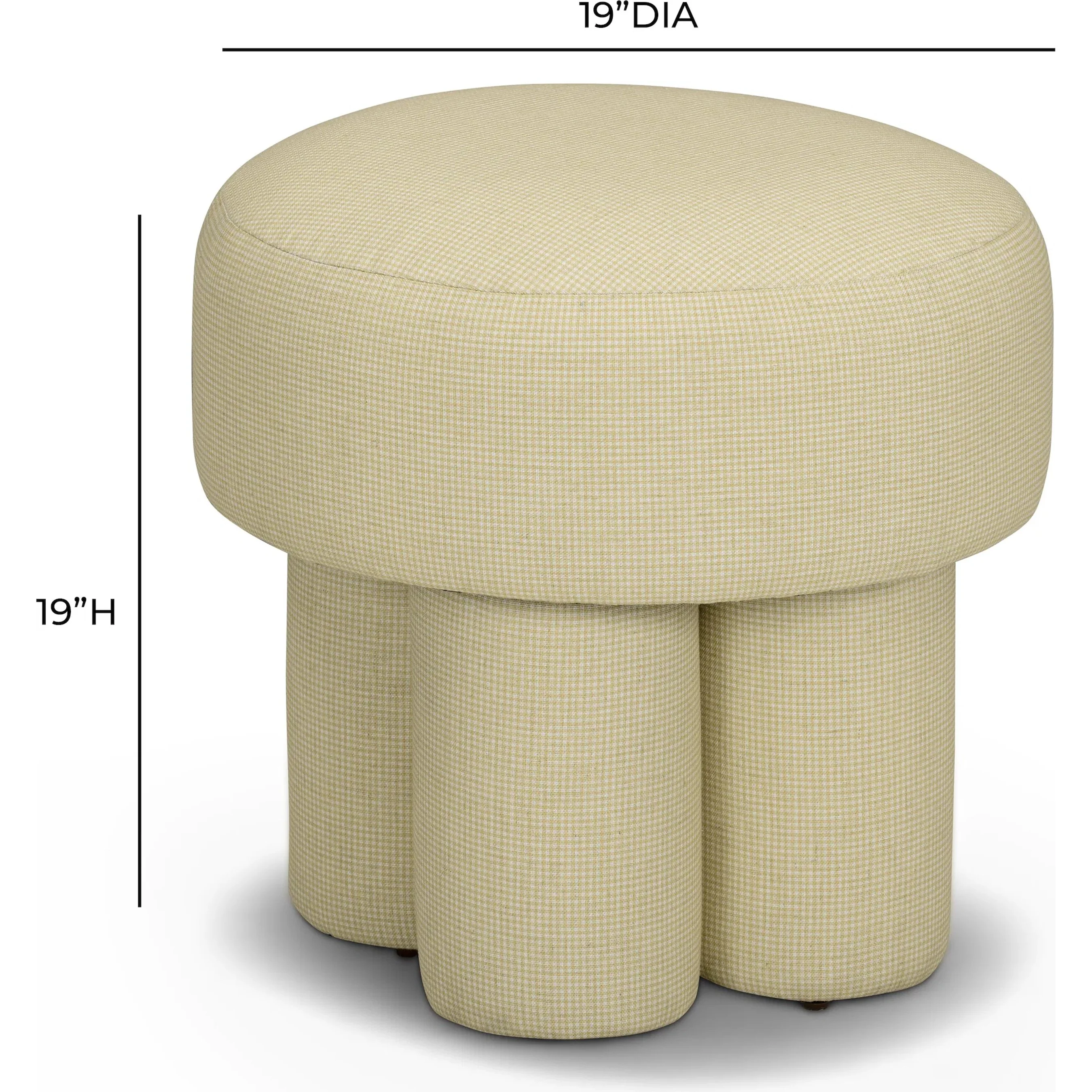 Masha Yellow Homespun Plaid Performance Linen Accent Stool - Image 2