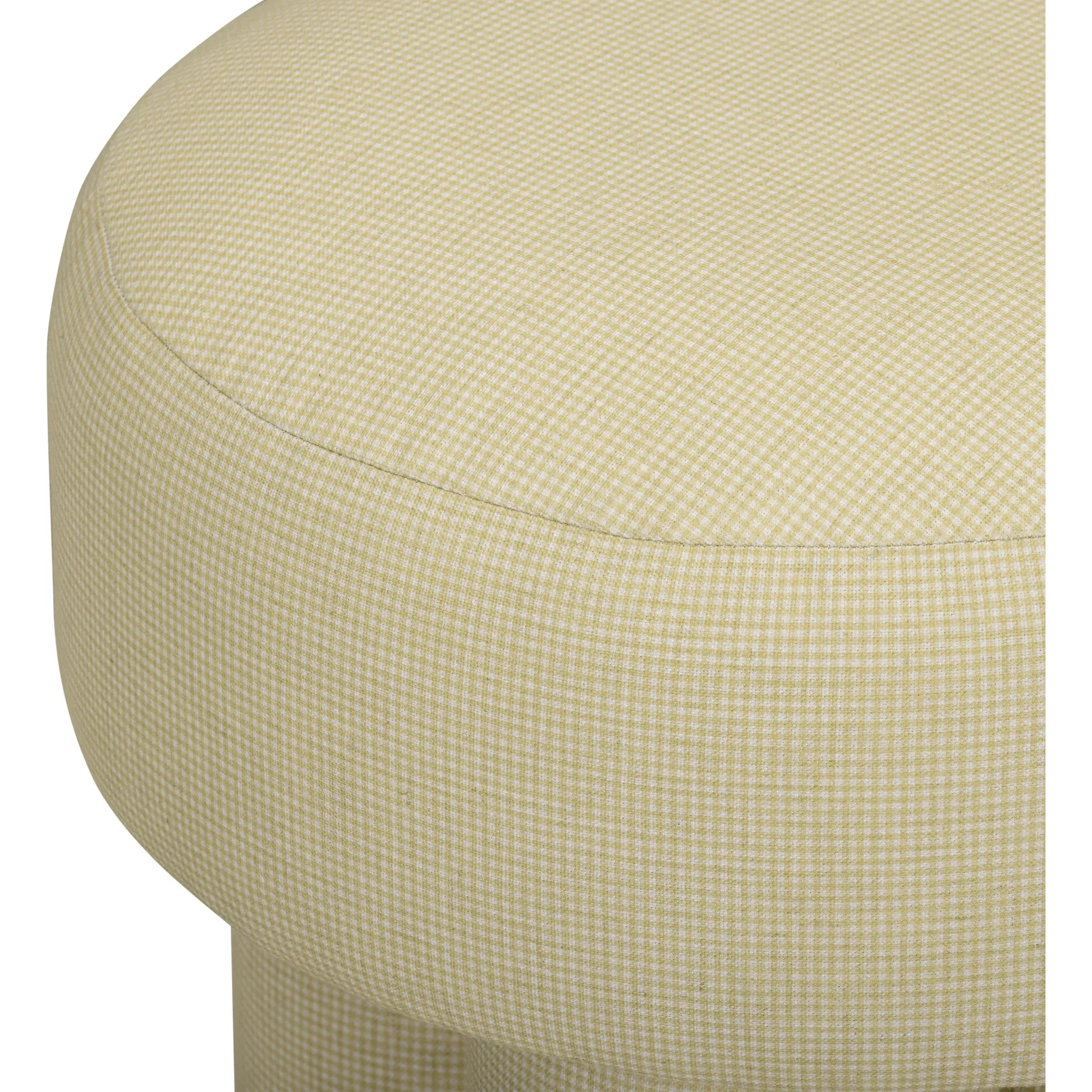 Masha Yellow Homespun Plaid Performance Linen Accent Stool - Image 3