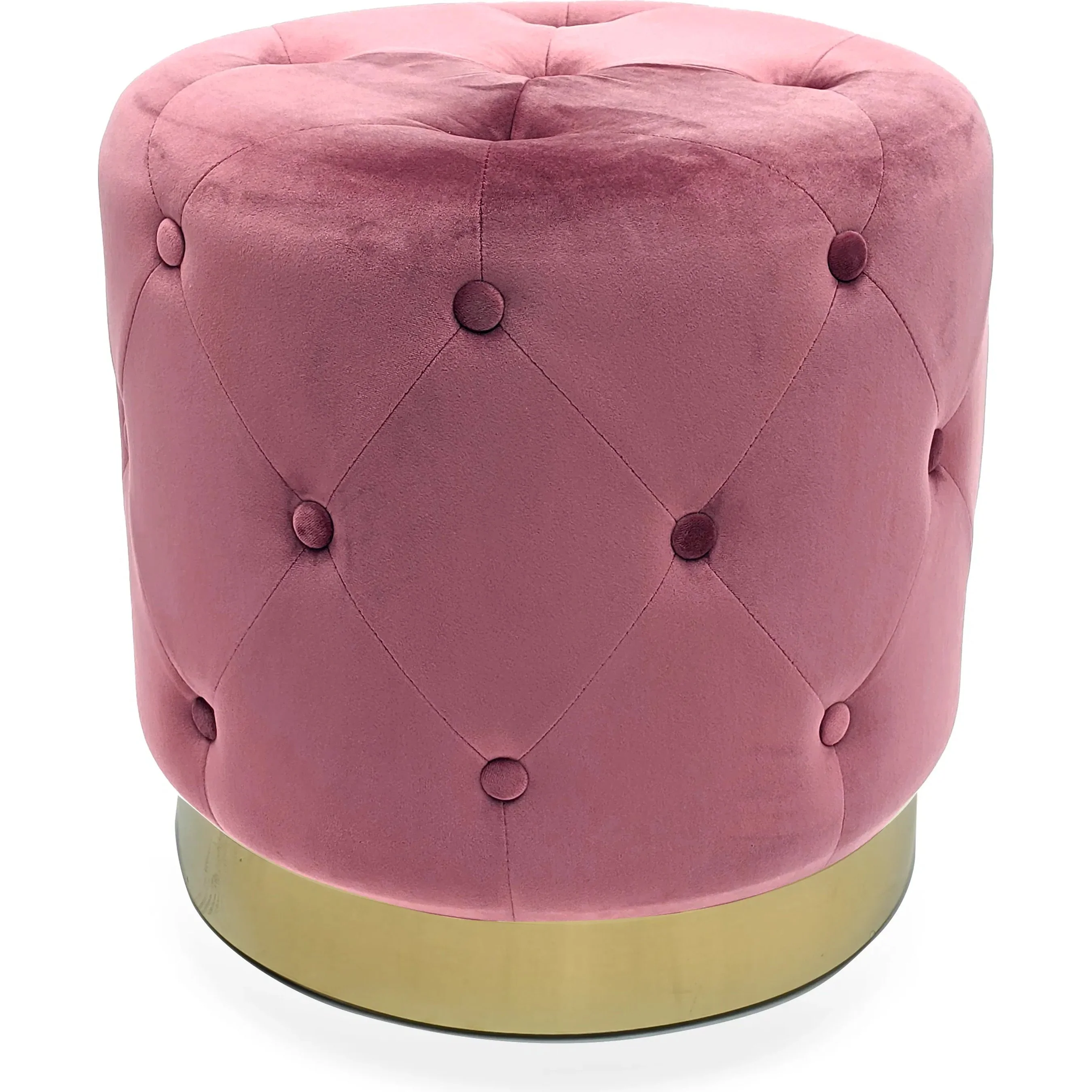Mauve Rose Tufted Velvet Stool - Image 2