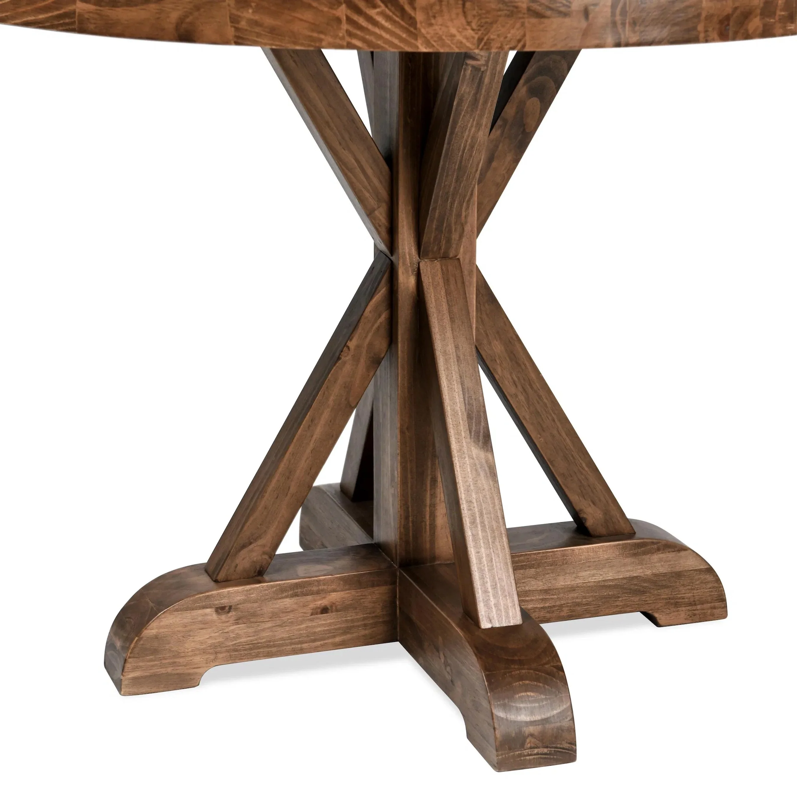Maxwell 42" Round Pine Wood Dining Table - Image 2