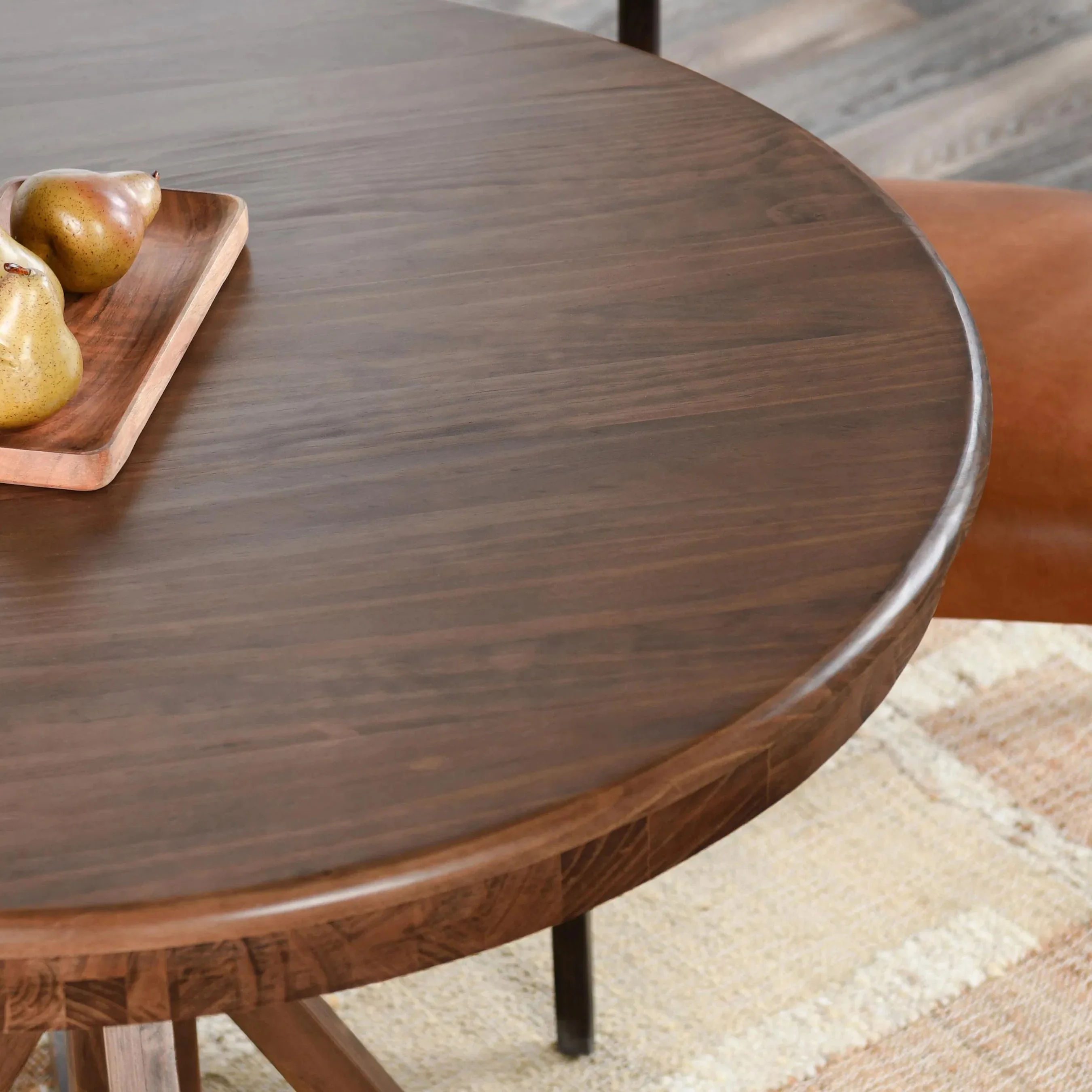 Maxwell 42" Round Pine Wood Dining Table - Image 5