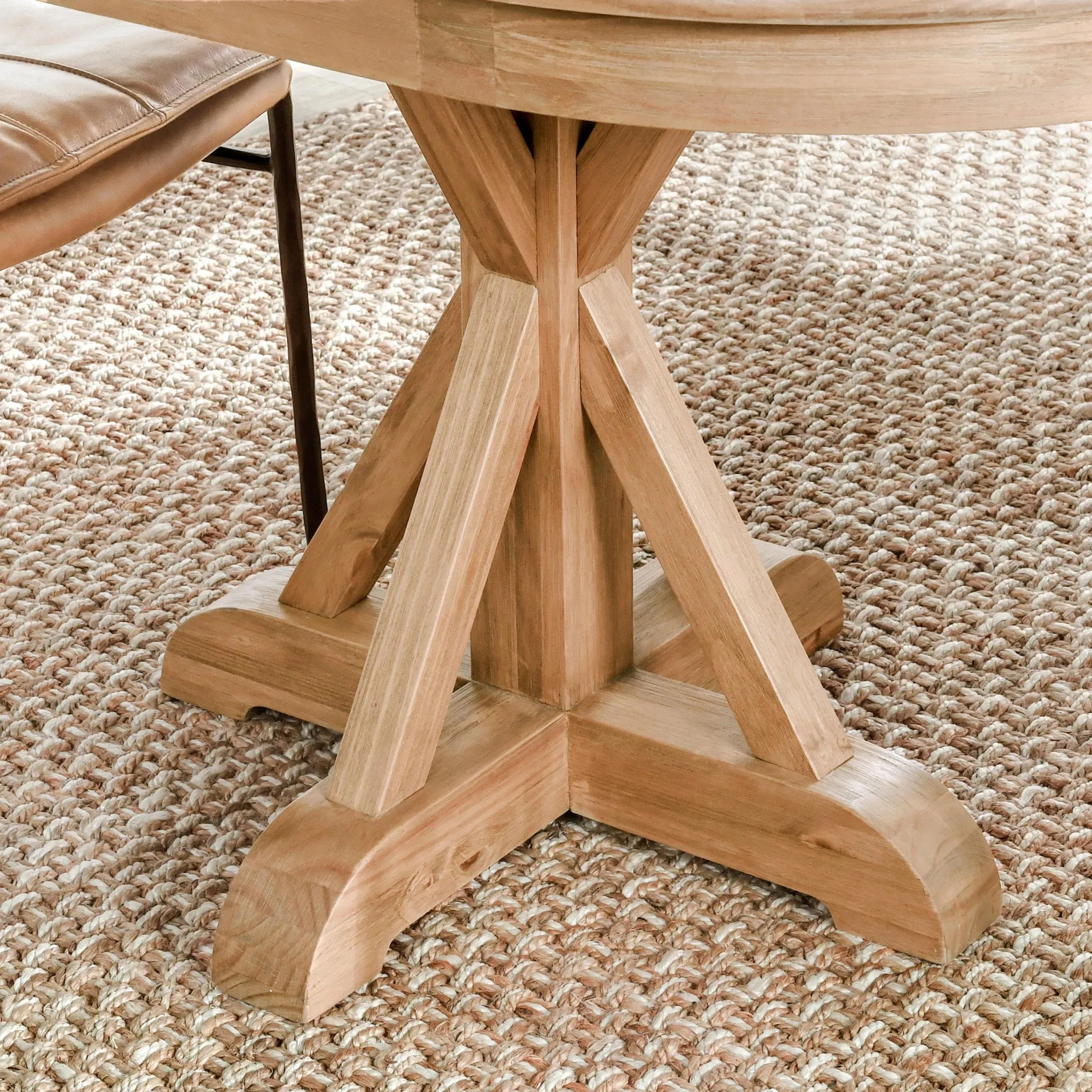 Maxwell Oval Pine Wood Dining Table - Image 7