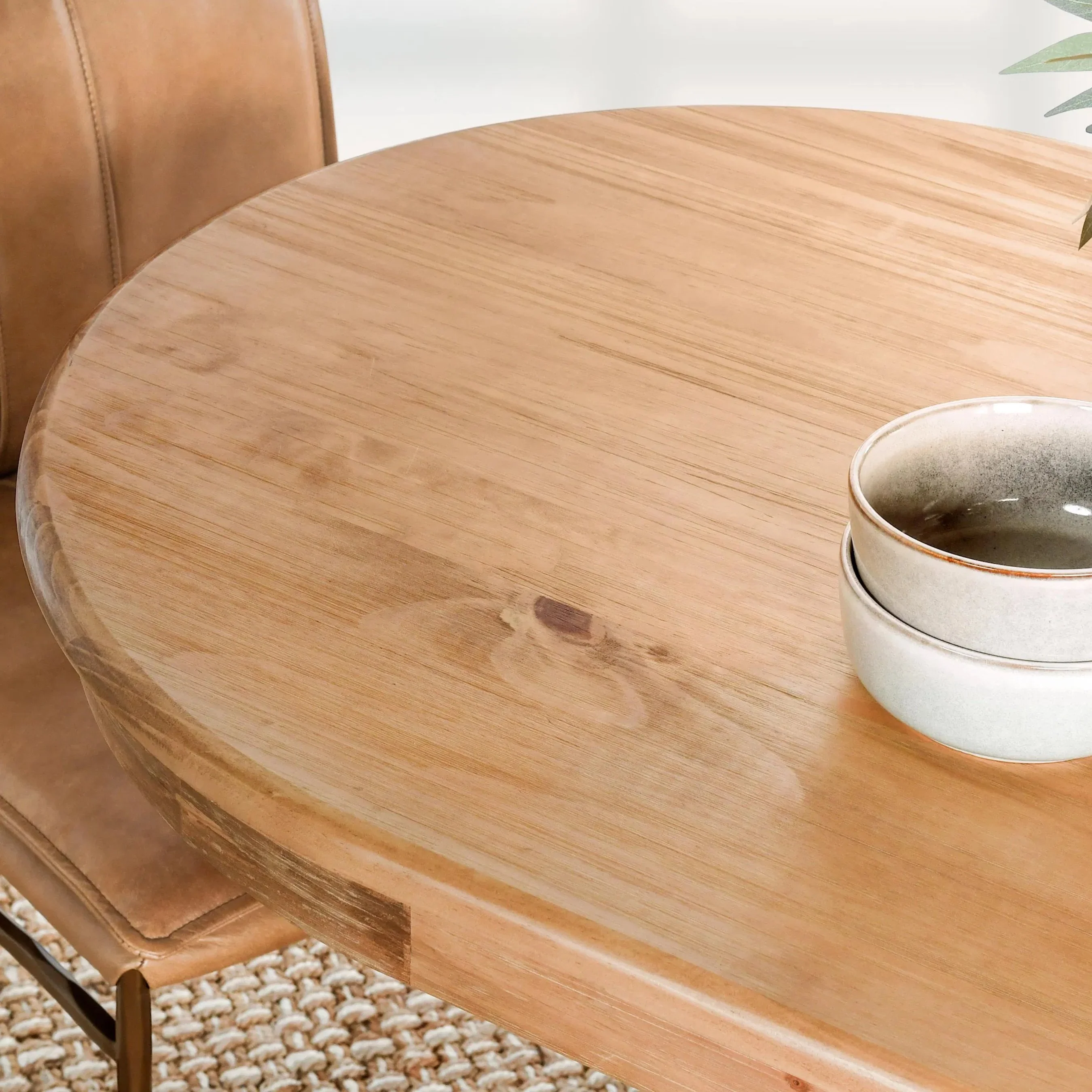 Maxwell Oval Pine Wood Dining Table - Image 9