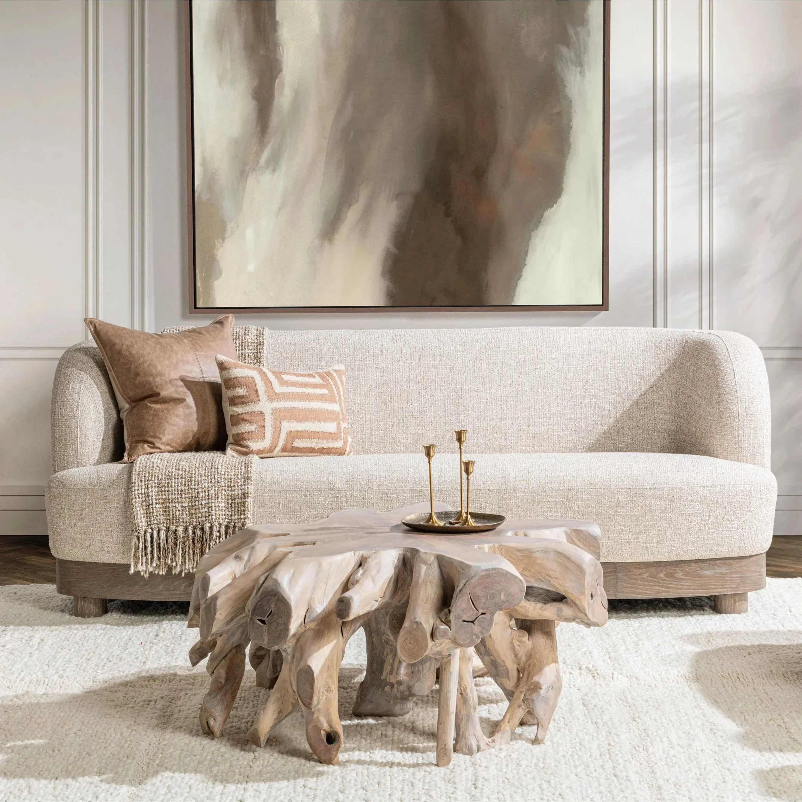 Meera Upholstered Fabric Sofa - Image 8