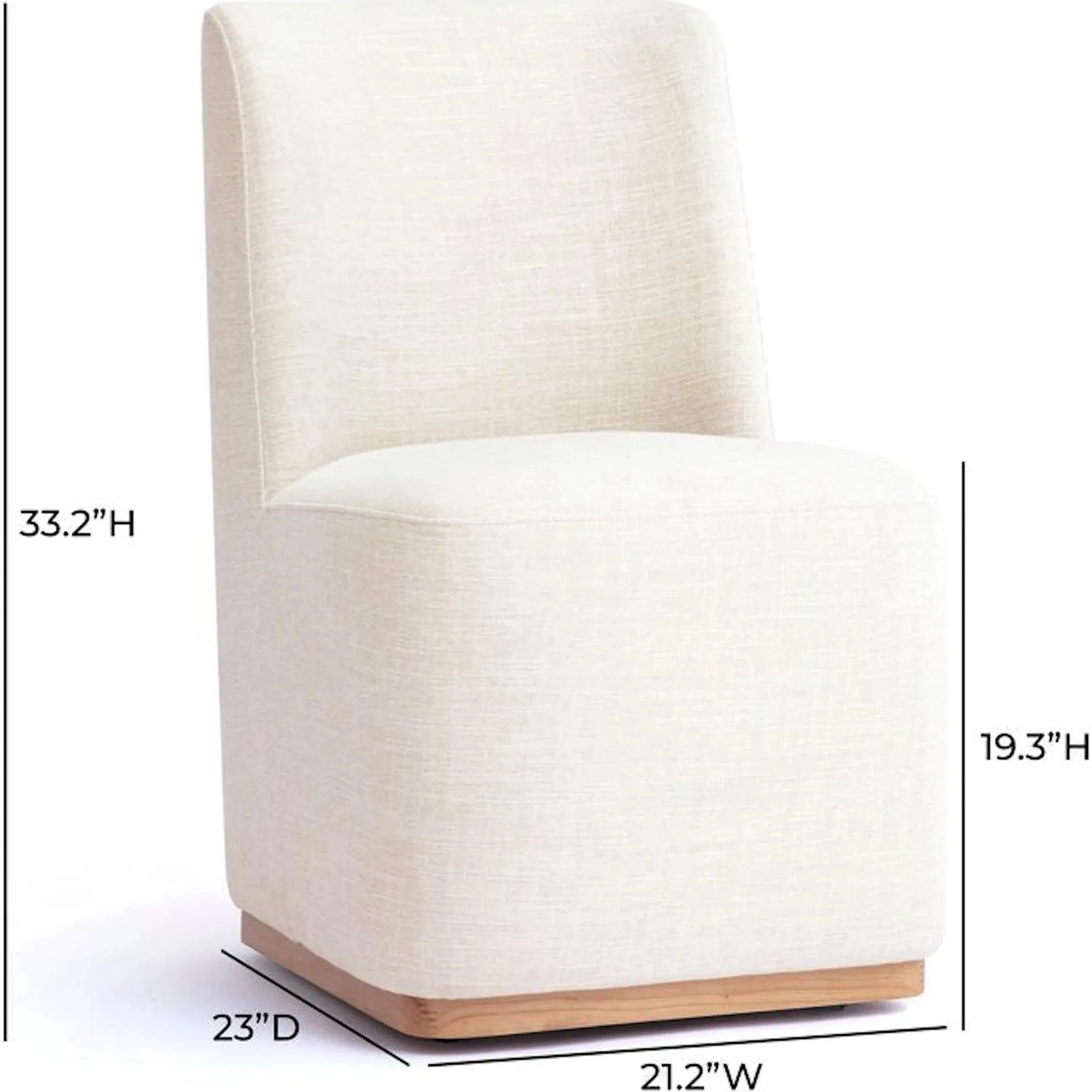 Melissa Performance Fabric Rolling Dining Chair - Image 11