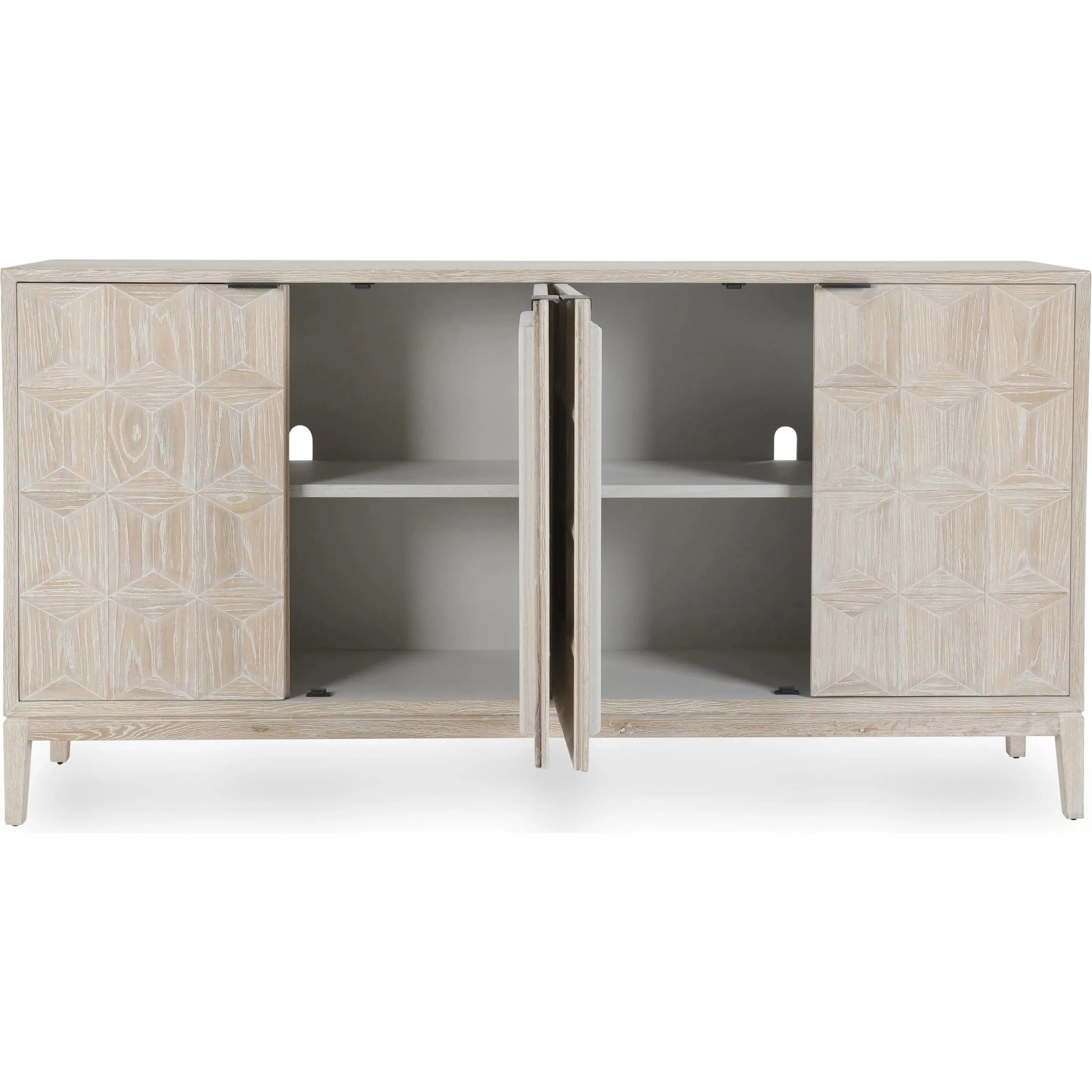 Mira 78" Oak Wood White Buffet - Image 4