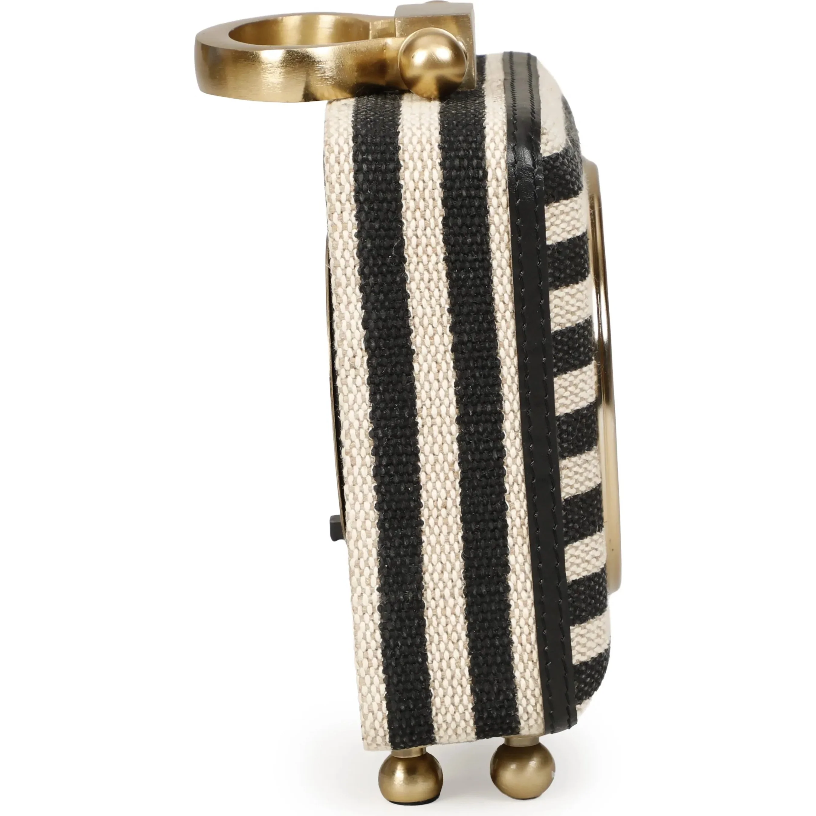 Mona Black Striped Designer Standing Accent Clock - Image 2