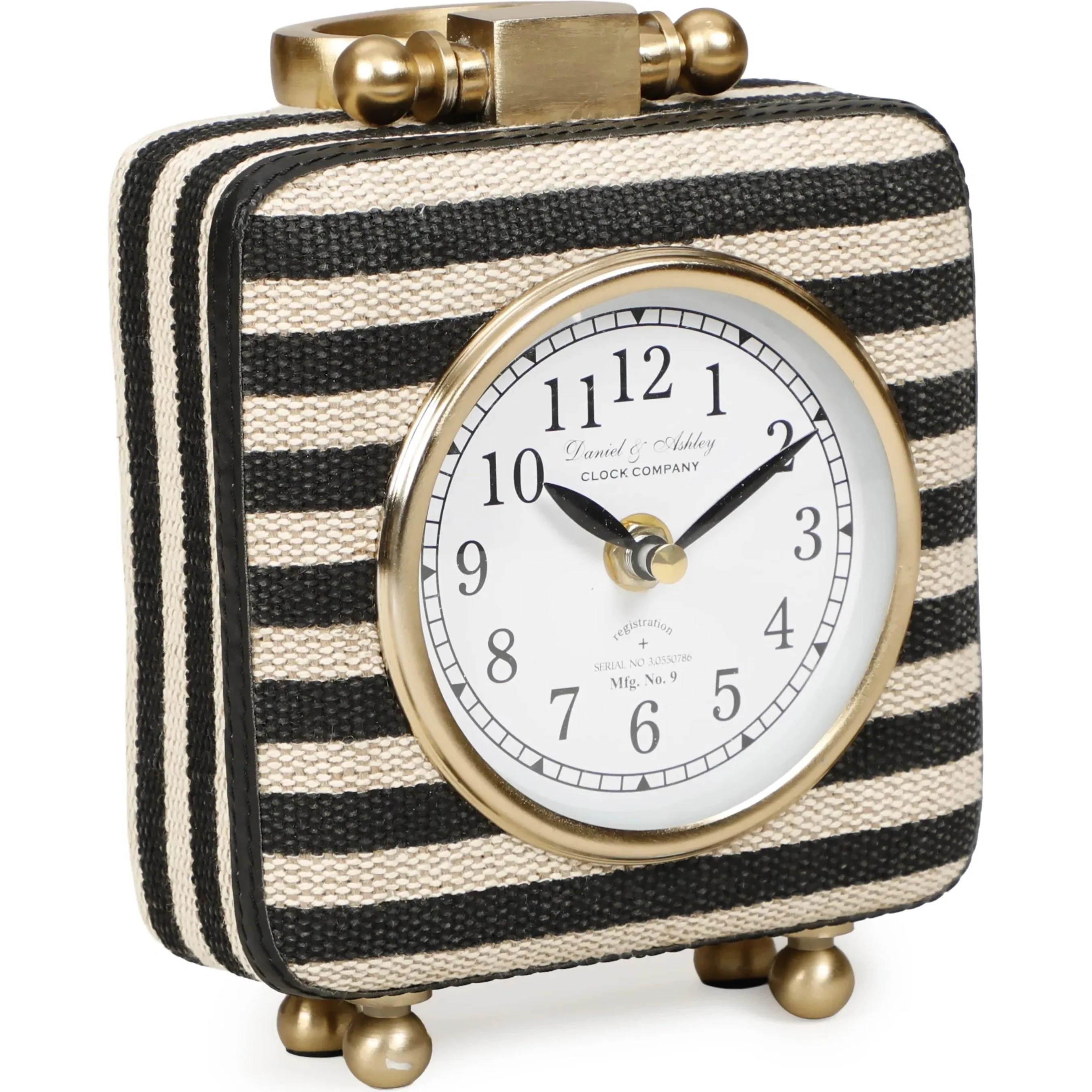 Mona Black Striped Designer Standing Accent Clock - Image 3
