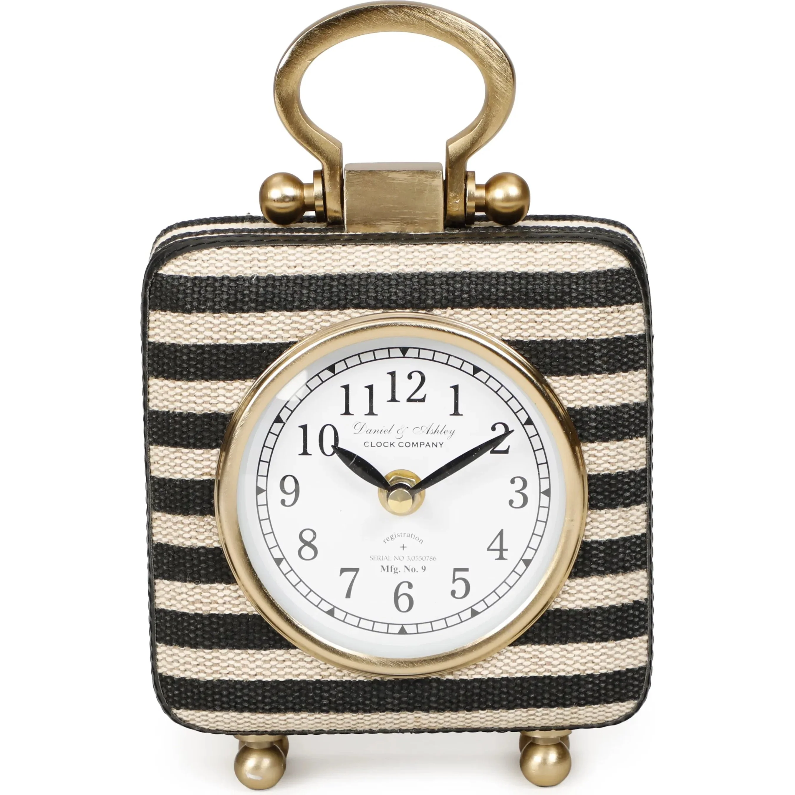 Mona Black Striped Designer Standing Accent Clock - Image 4
