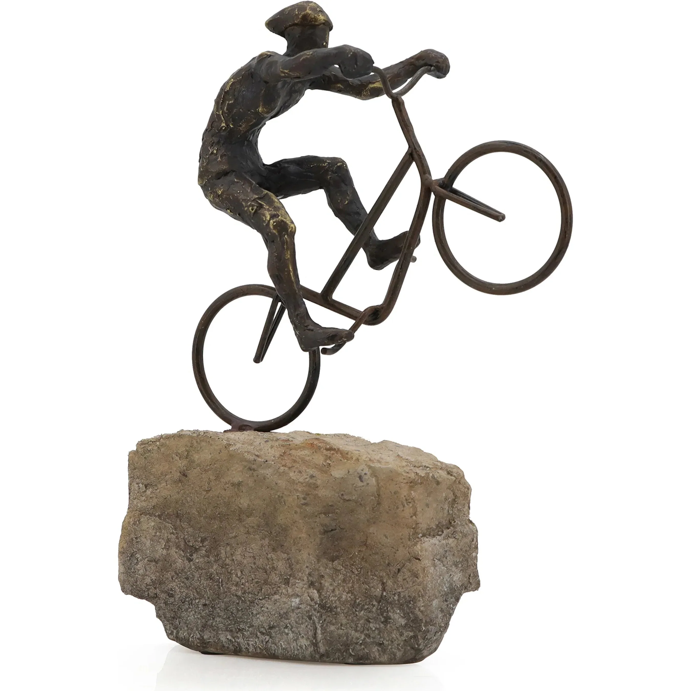Mountain Biker on Rock Figurine I