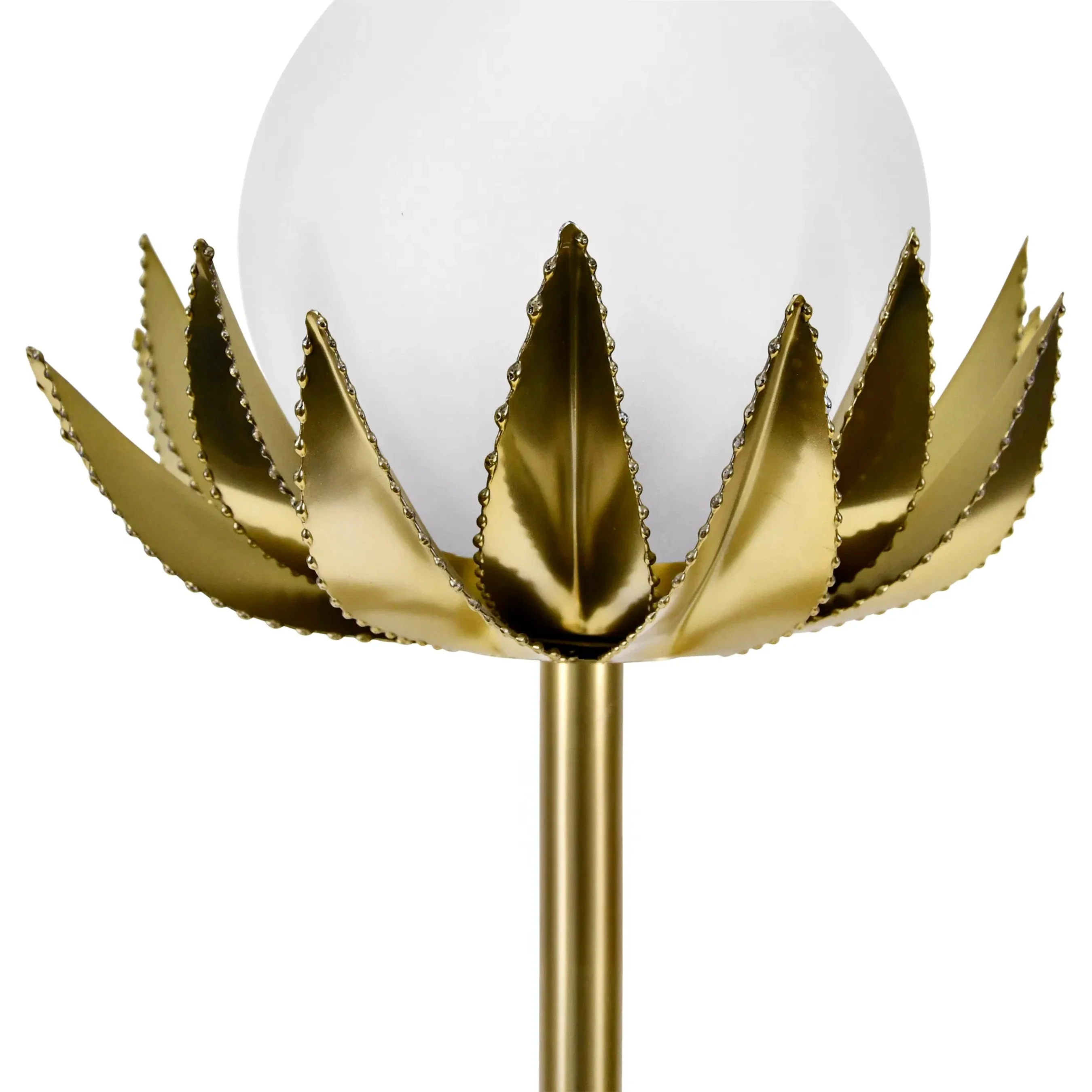 Moxie Glass Globe Palm Leaf Uplight Table Lamp - Image 3
