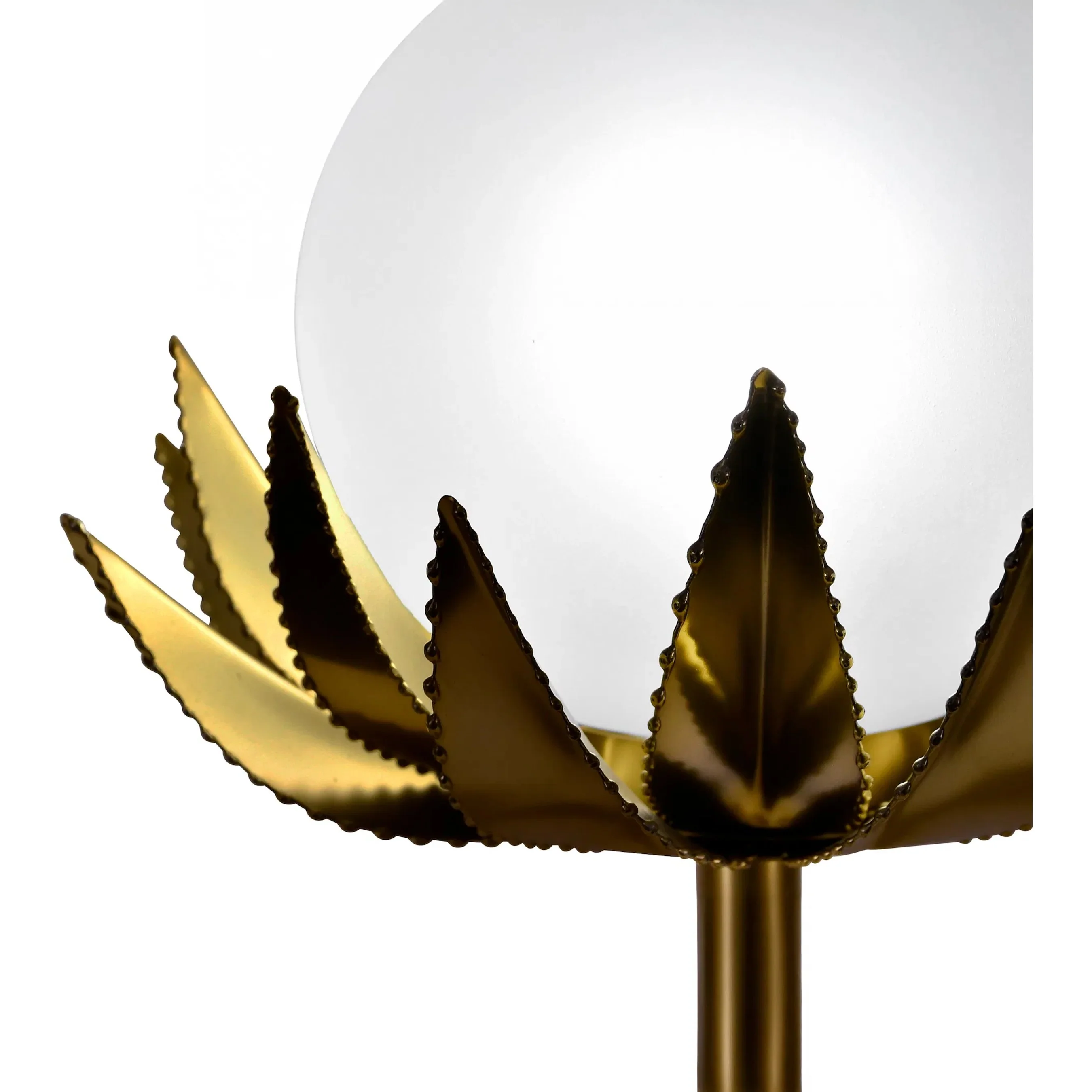 Moxie Glass Globe Palm Leaf Uplight Table Lamp - Image 4