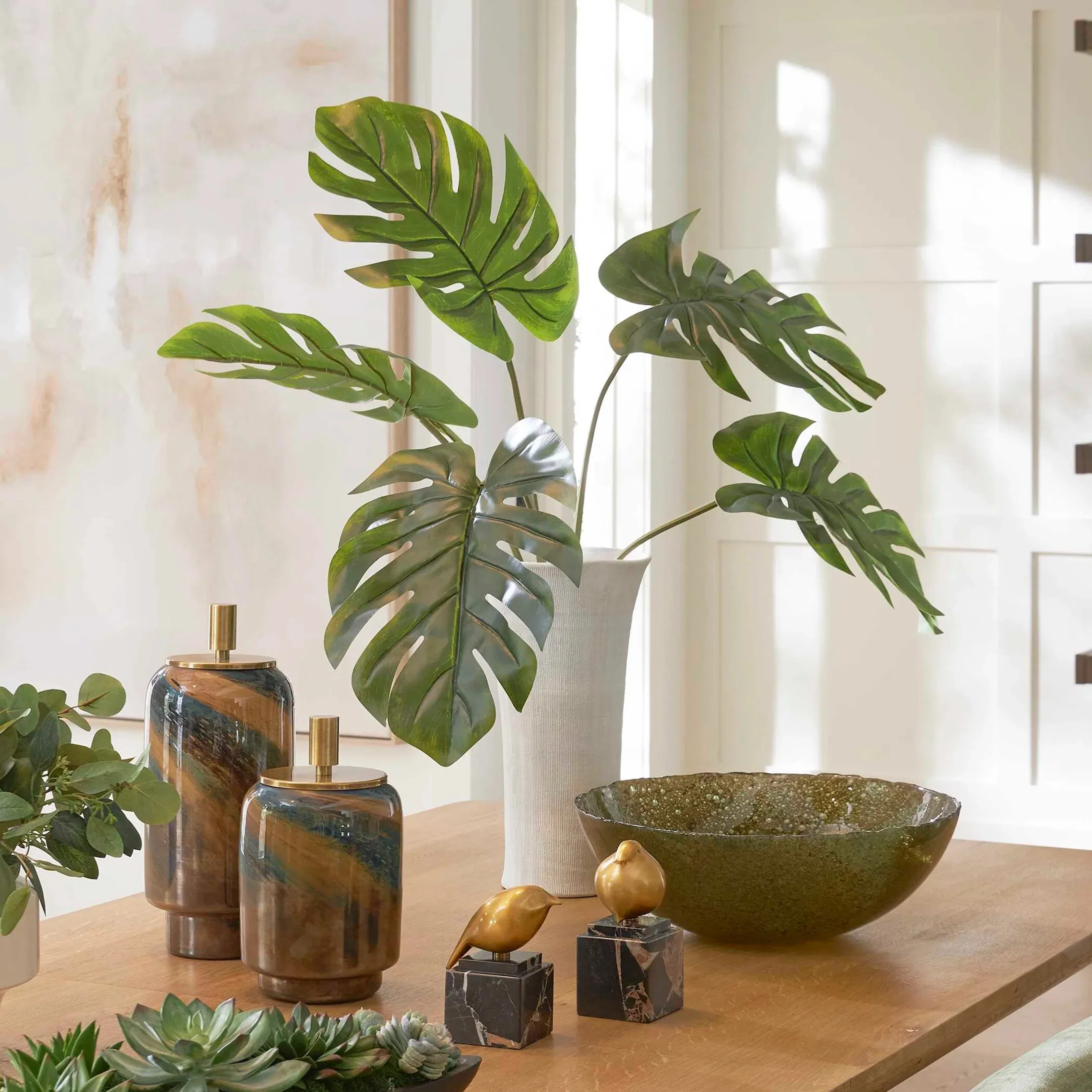 Muse Monstera Vase Centerpiece - Image 2