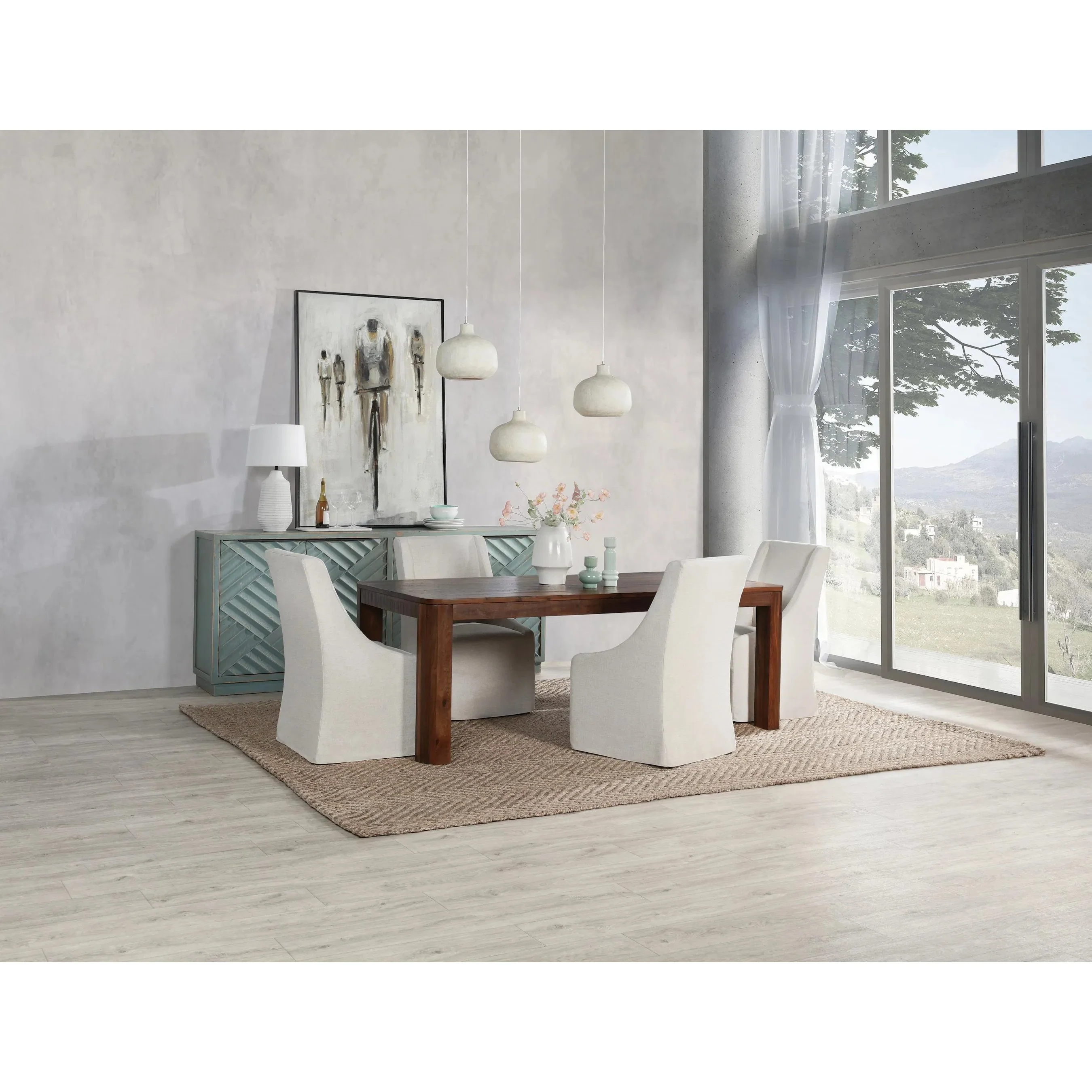 Nemi 84" Pine Wood Rectangular Dining Table - Image 8