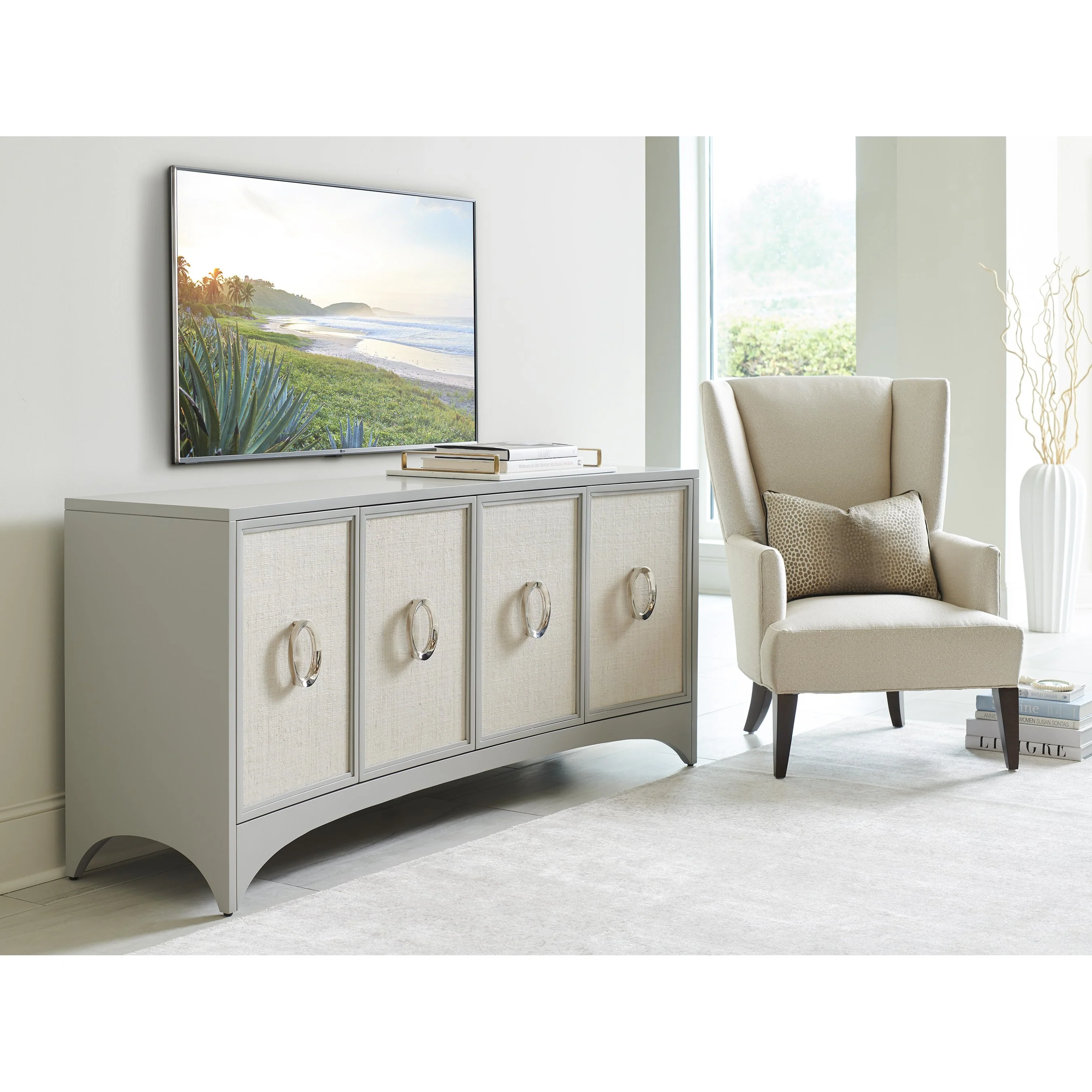 Newbury Park Raffia Media Console - Image 3
