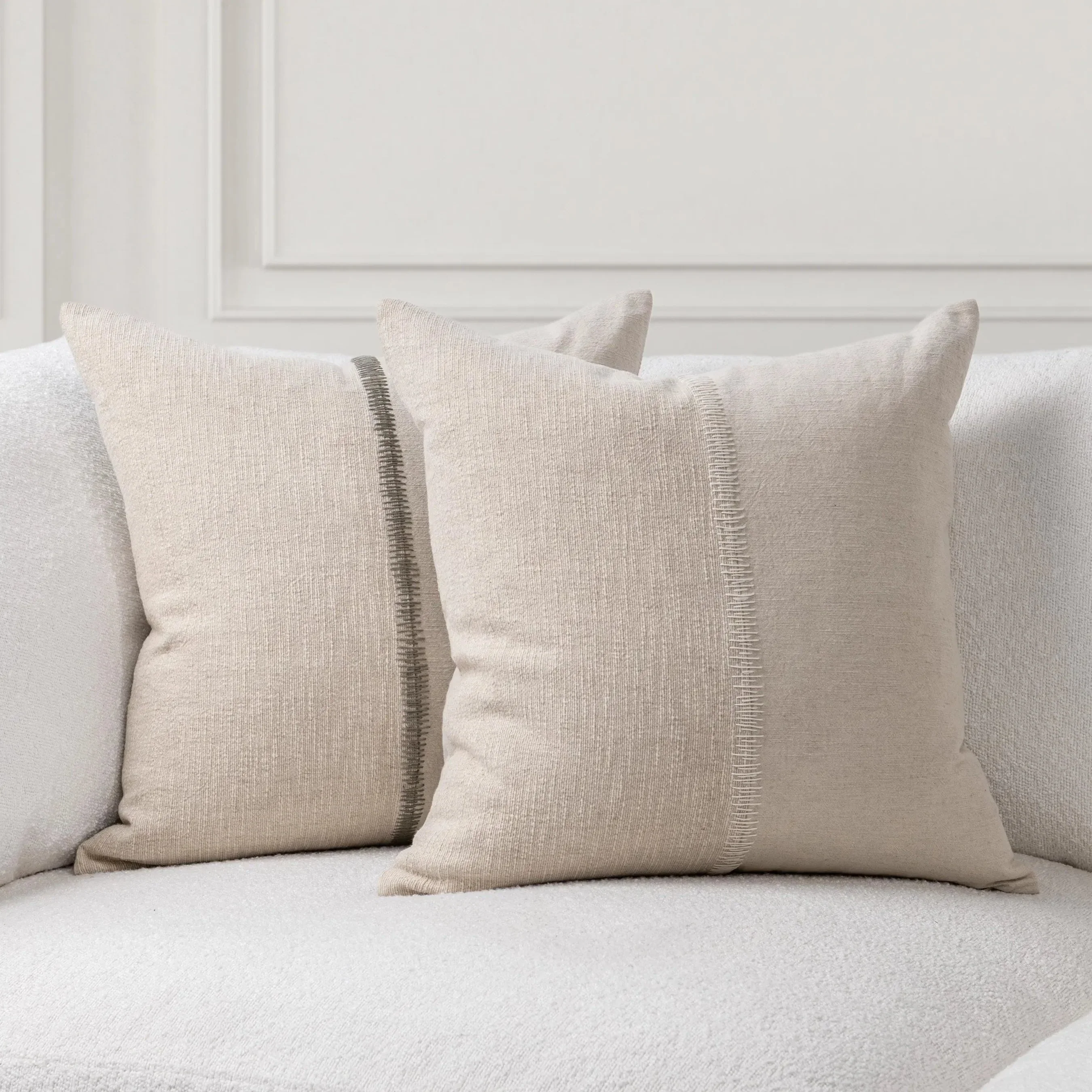 Nisha Linen Blend Throw Pillow - Image 7