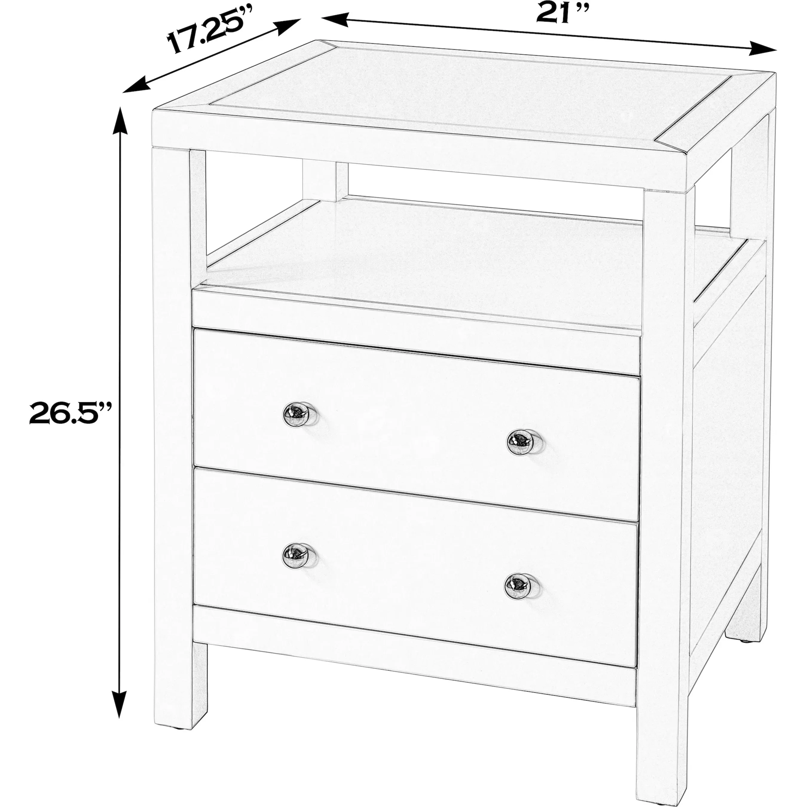Nora 2 Drawer Nightstand - Image 11