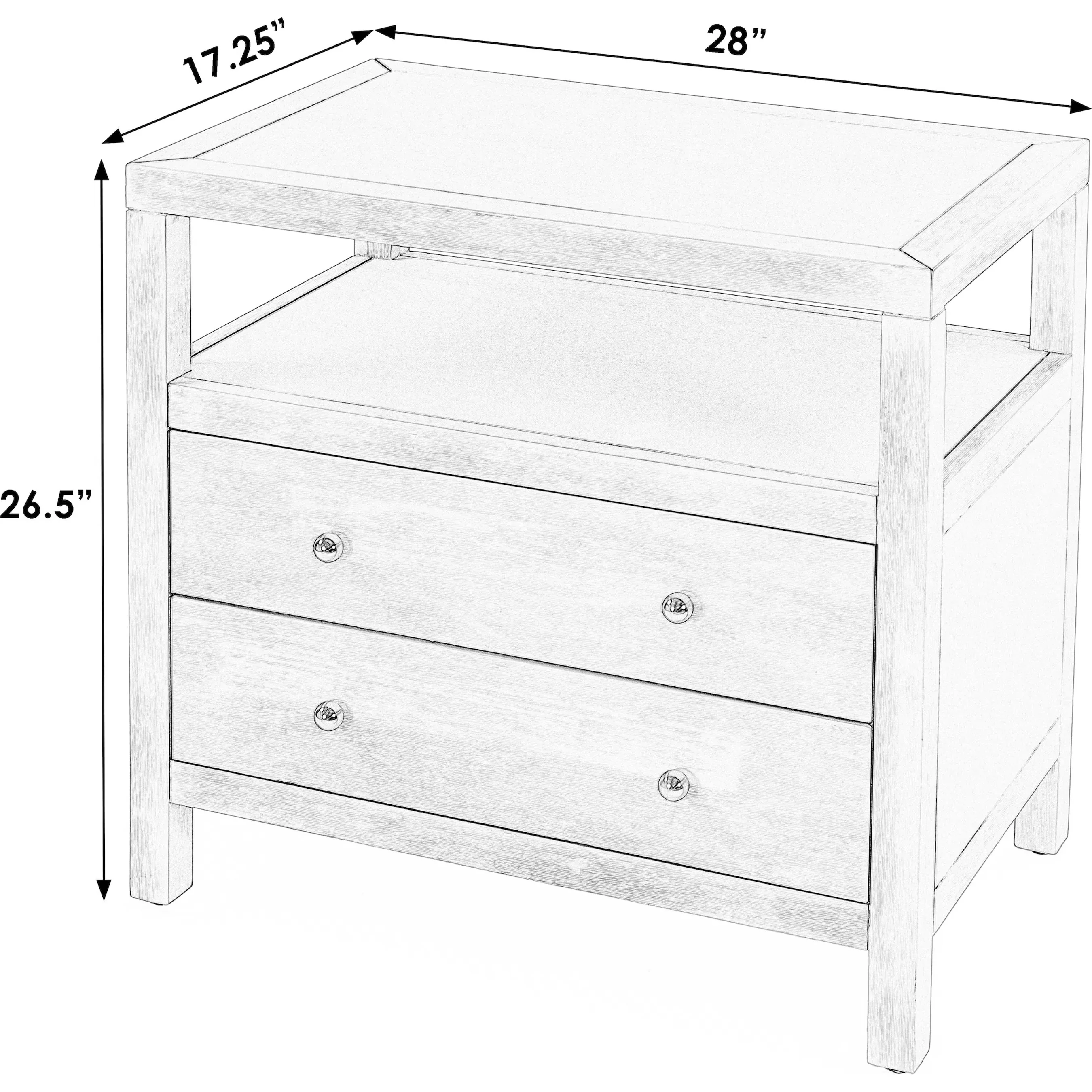 Nora 2 Drawer Nightstand - Image 6