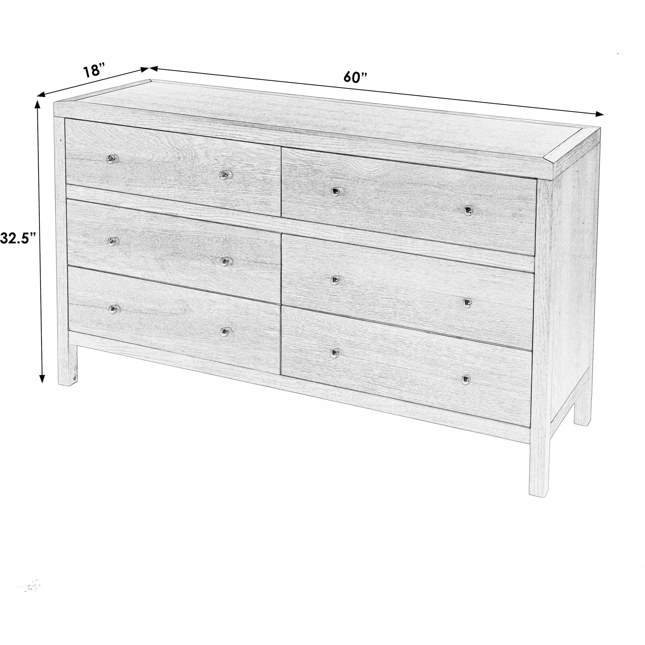 Nora 6 Drawer Dresser - Image 14