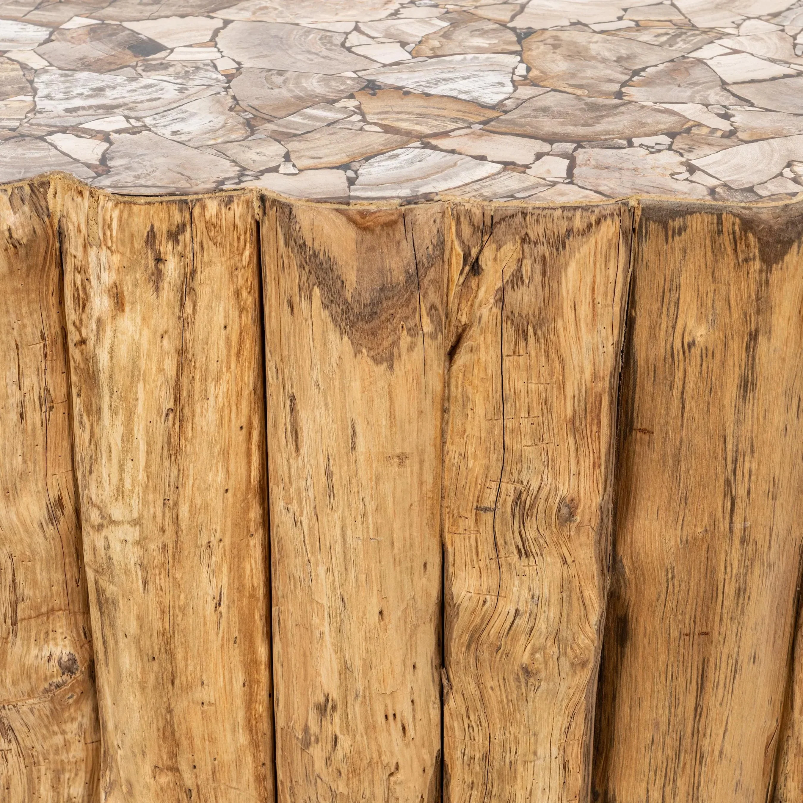 Norwest Petrified Teak Wood Console Table - Image 8