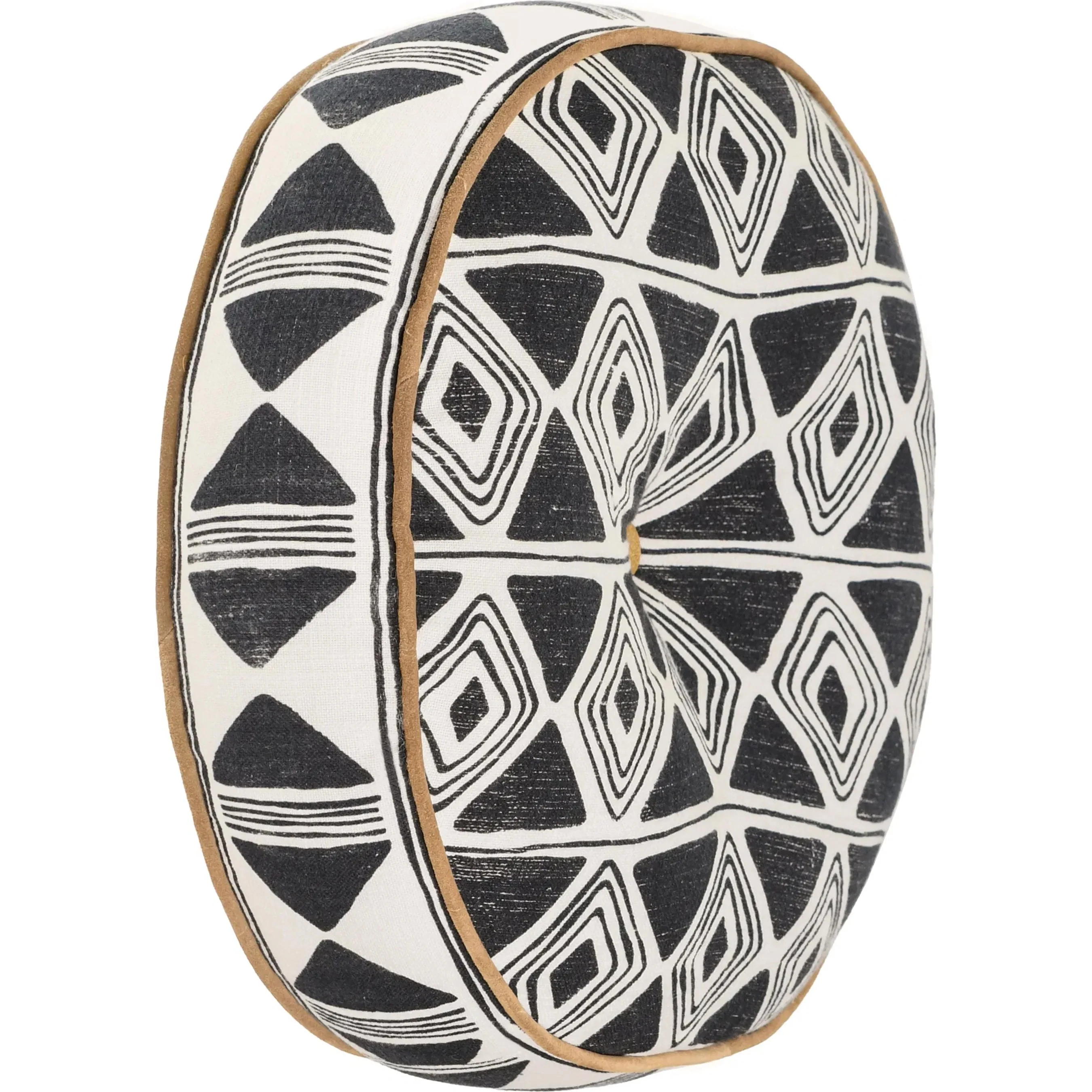 Nubia Round Cotton Fabric Throw Pillow - Image 3
