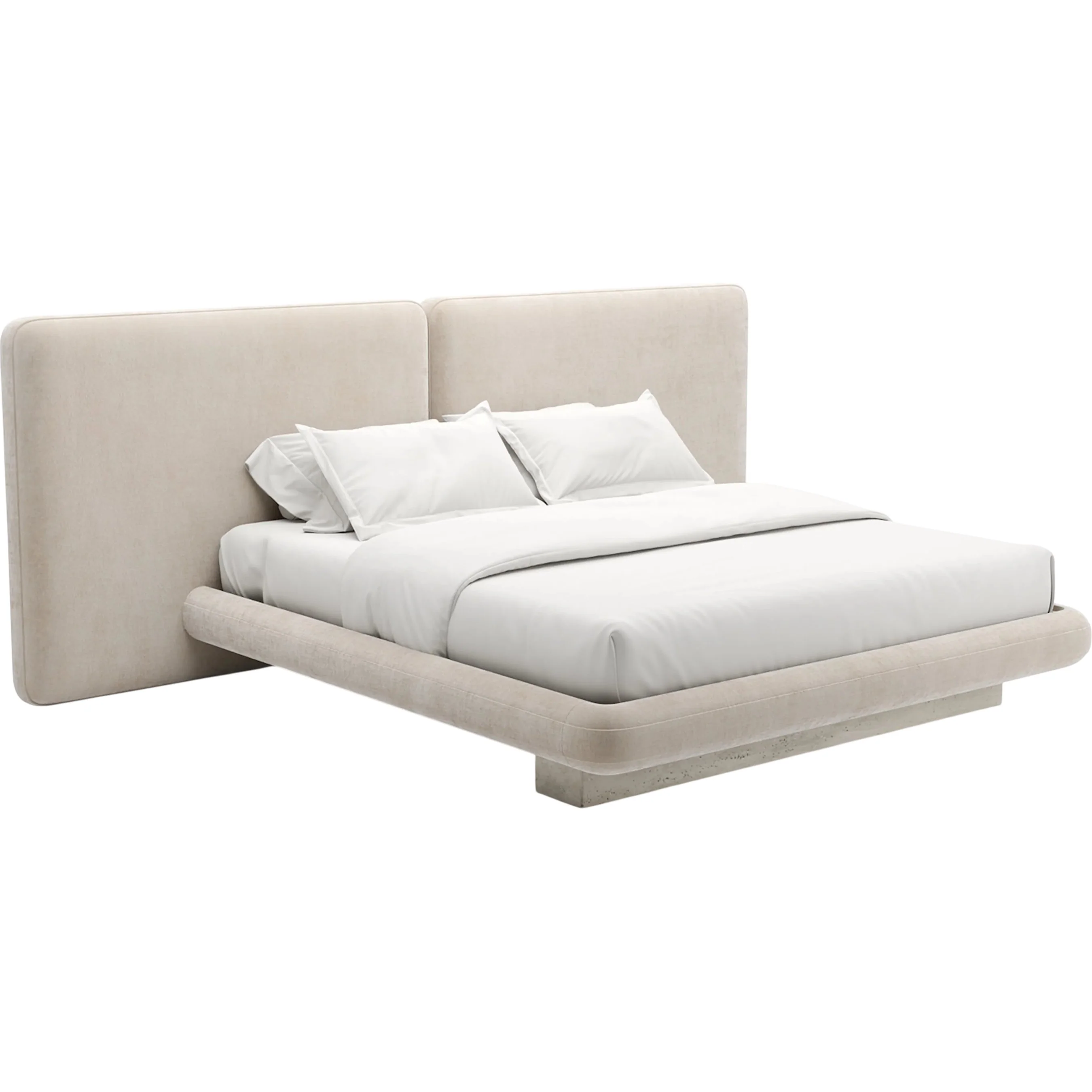 Overlap Upholstered 2 Panel Bed - Image 3