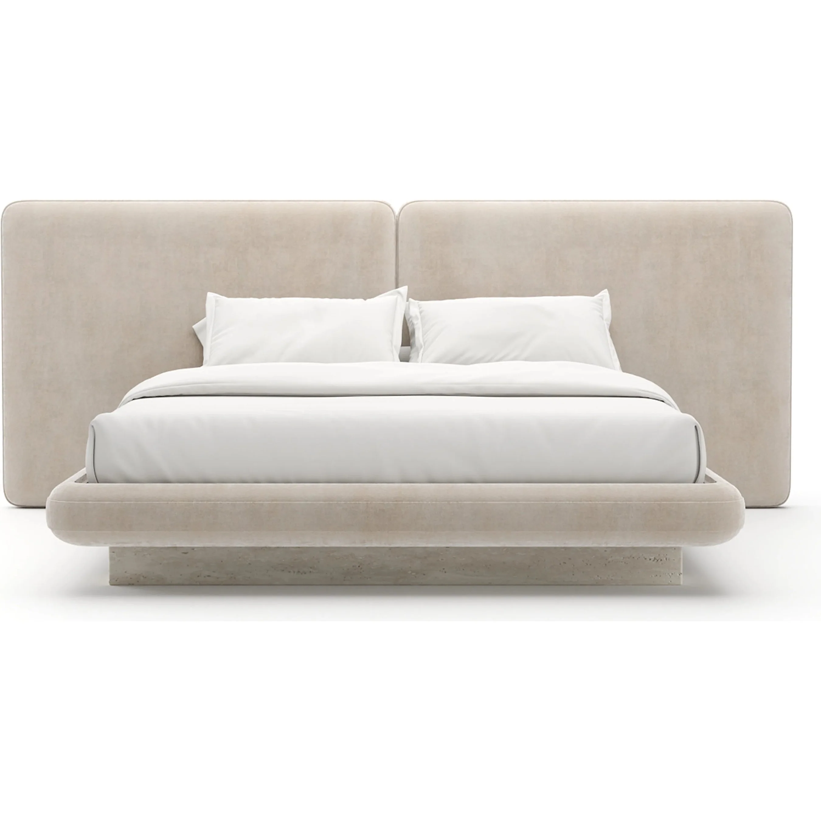 Overlap Upholstered 2 Panel Bed - Image 9