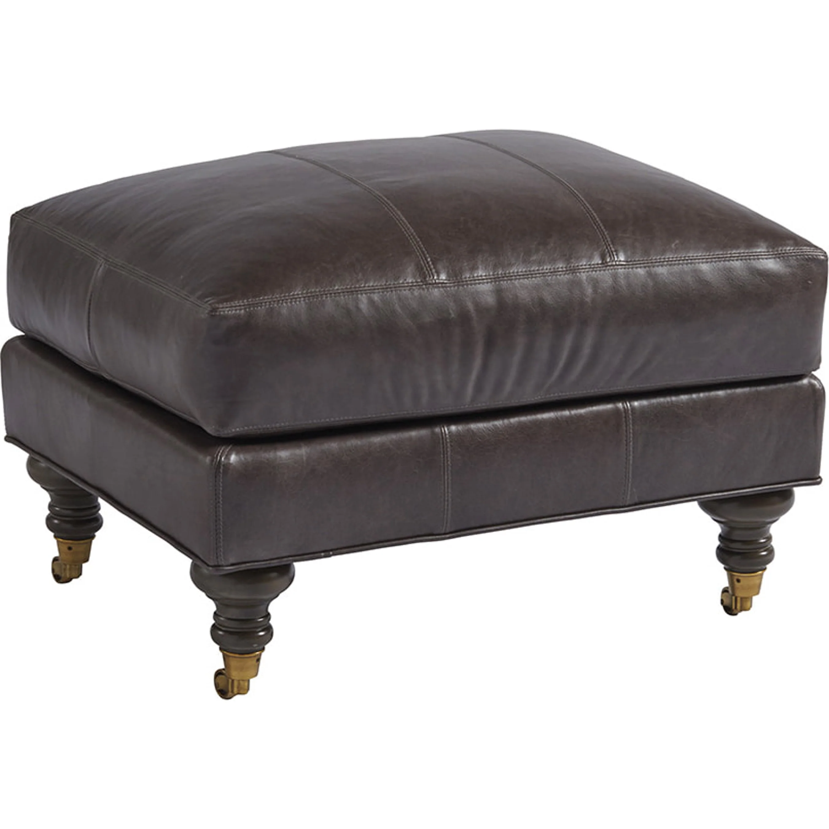 Oxford Leather Ottoman