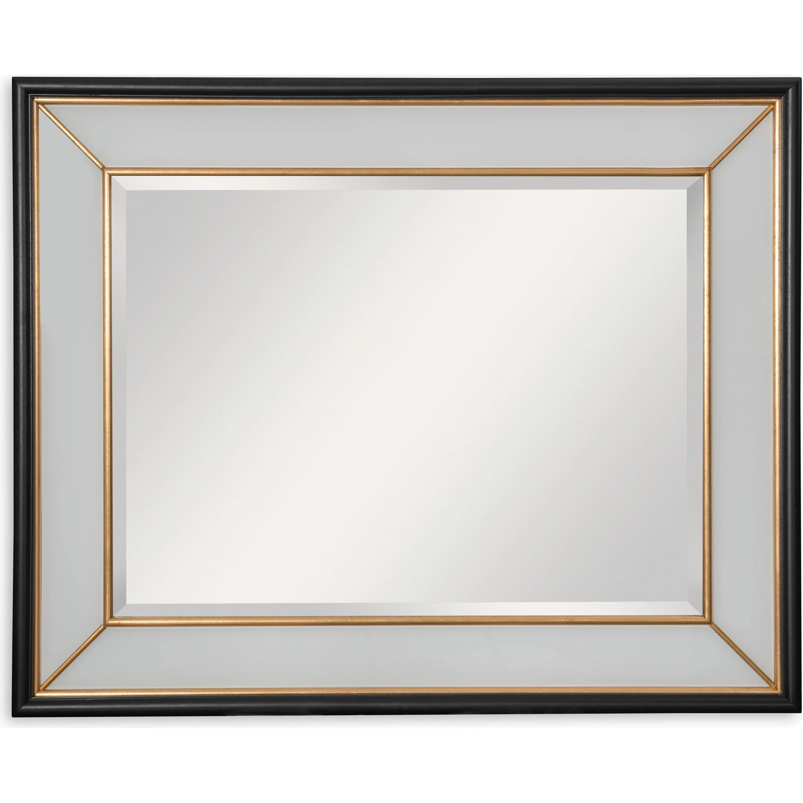 Painted Glass Mirror with Gold Details - Image 2