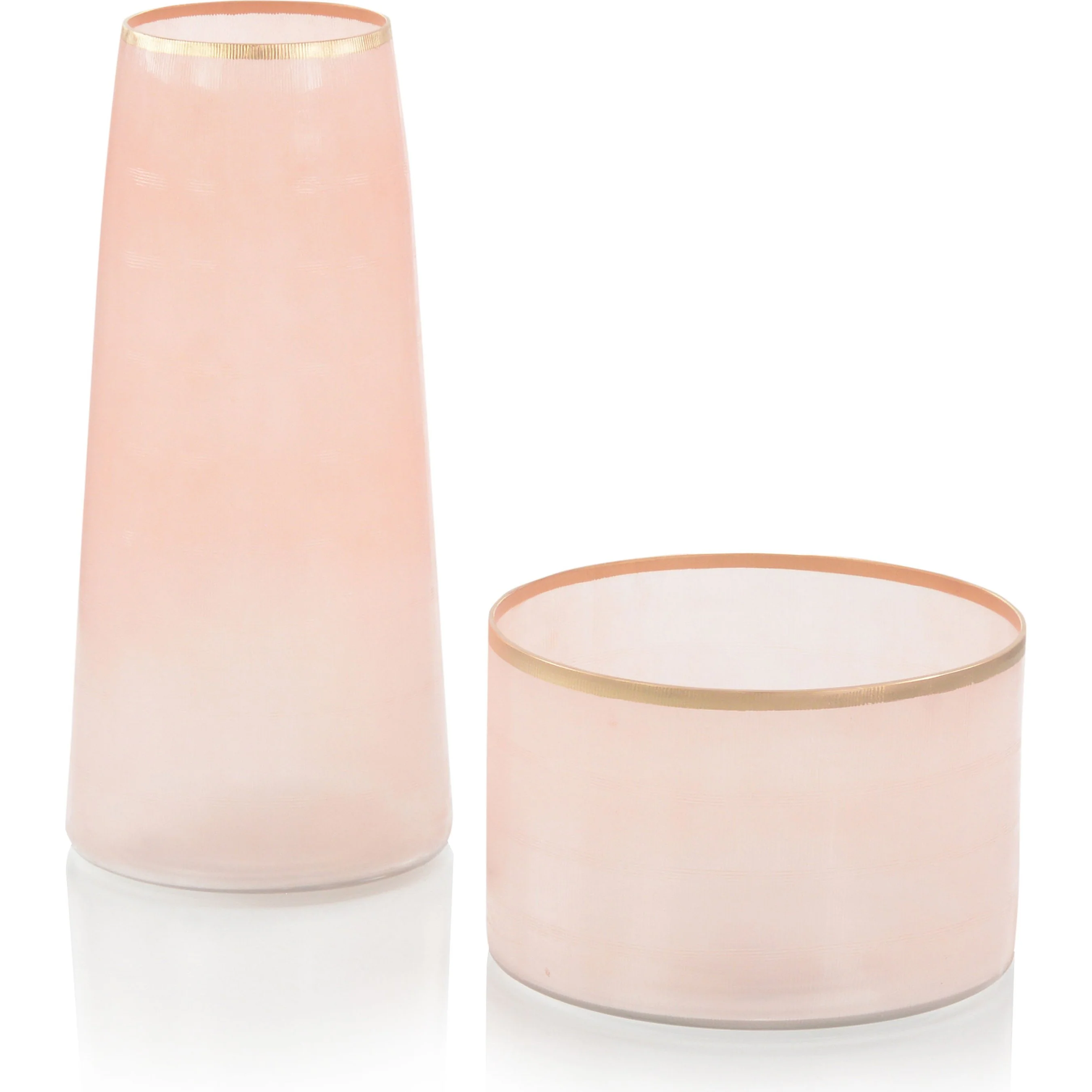 Palest of Pink Glass Vases