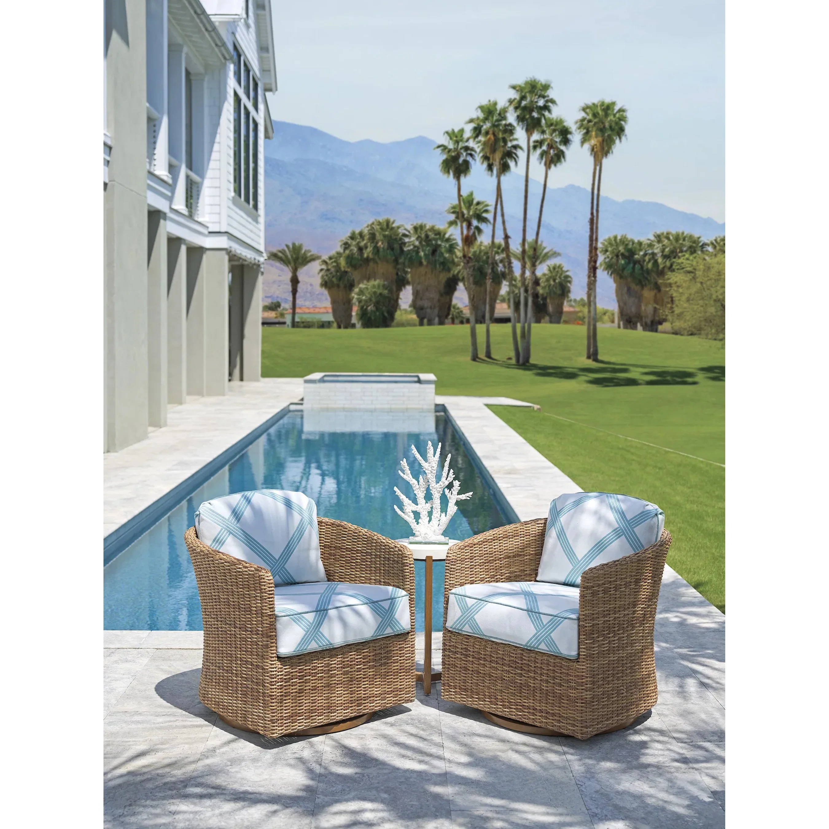 Palm Desert Poolside Swivel Occasional Chair - Image 3